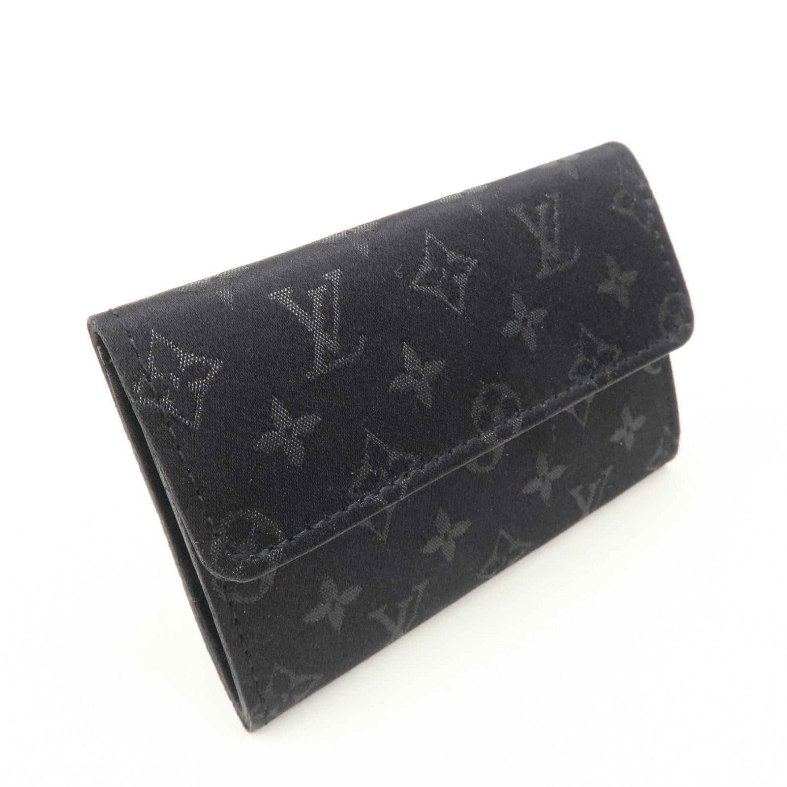 Louis Vuitton Monogram Satin Porte Monnaie Coin Case Noir M92137