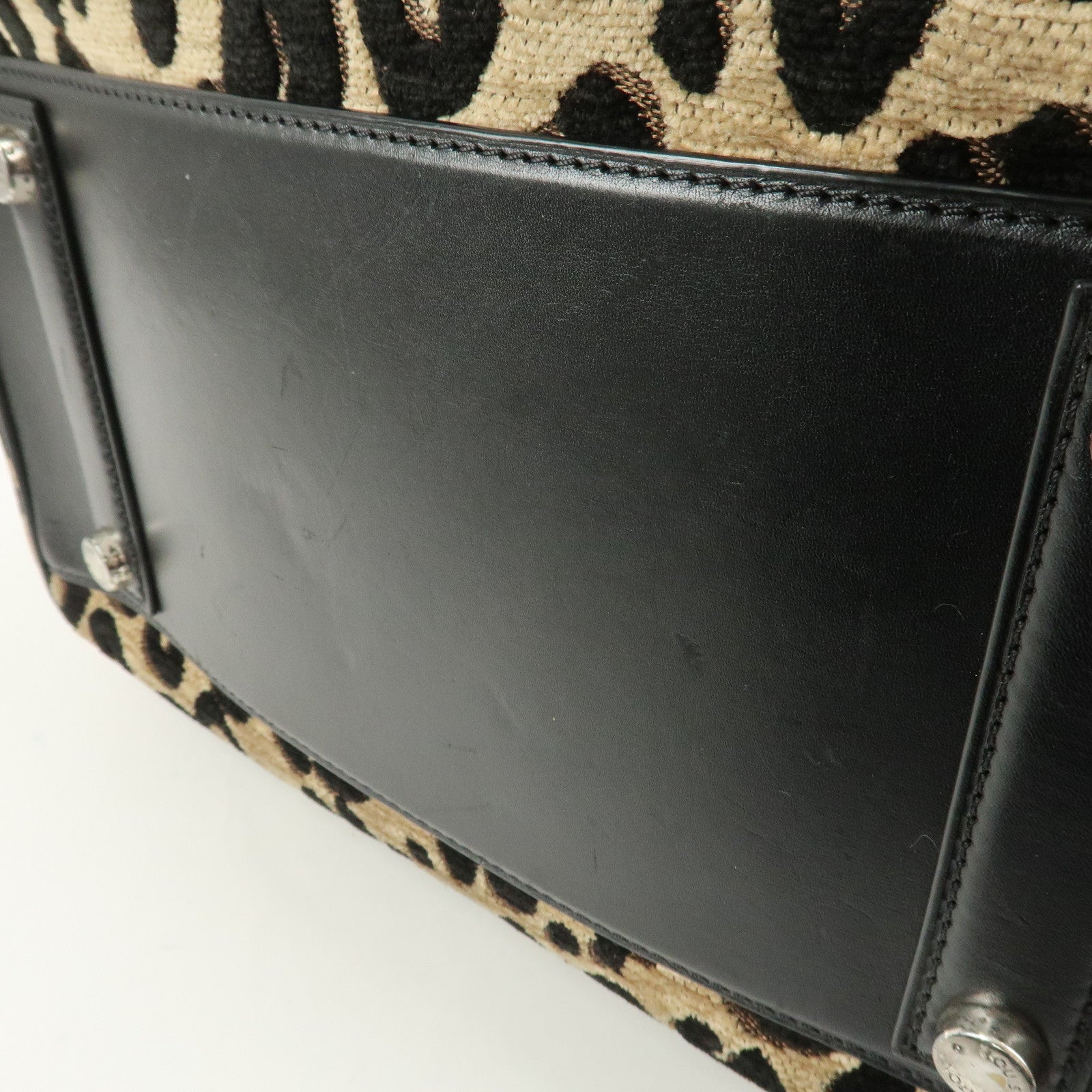 Louis Vuitton Speedy PM Leopard Corduroy Leather Hand Bag M97396