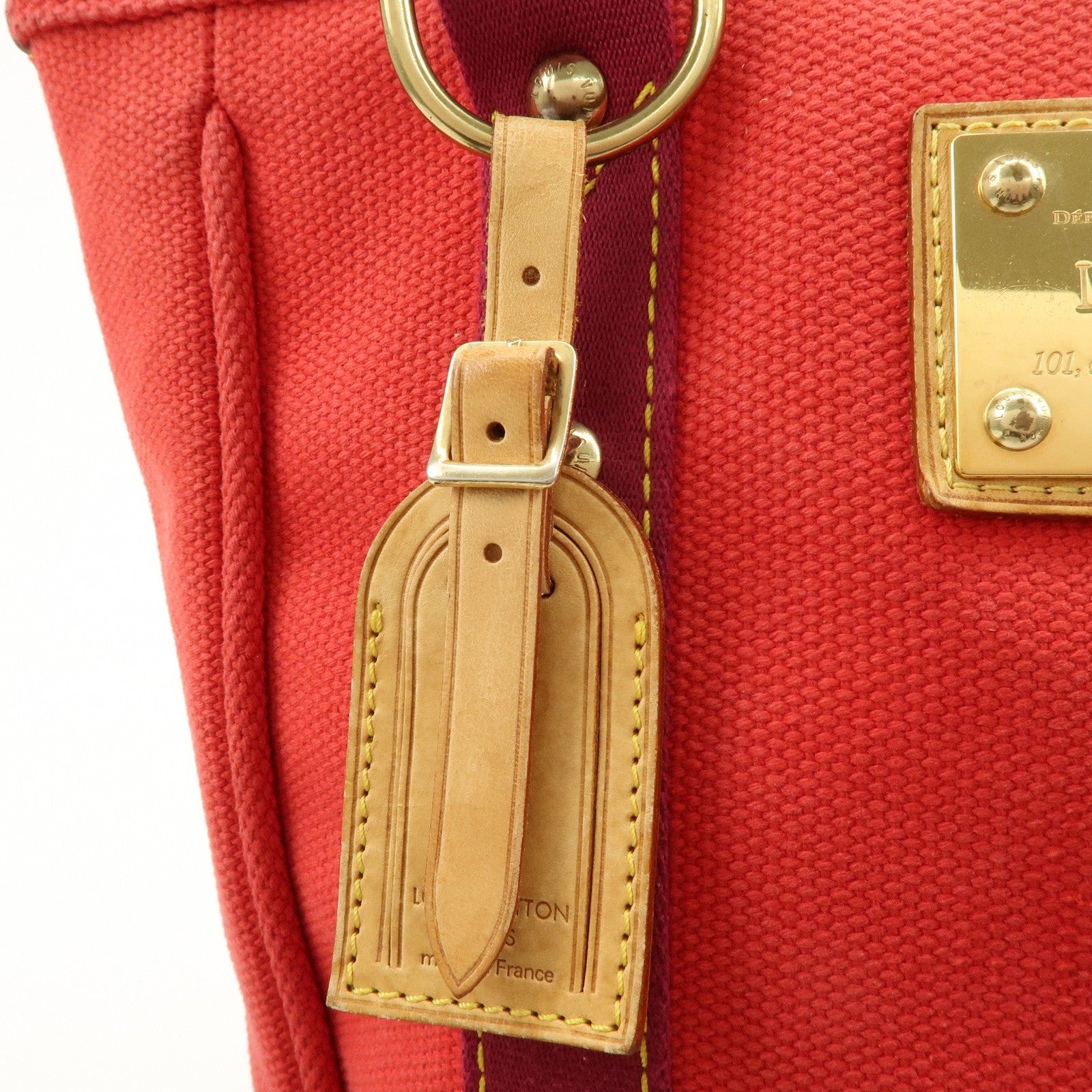 Louis Vuitton Antigua Cabas MM Tote Bag Hand Bag Rouge M40034