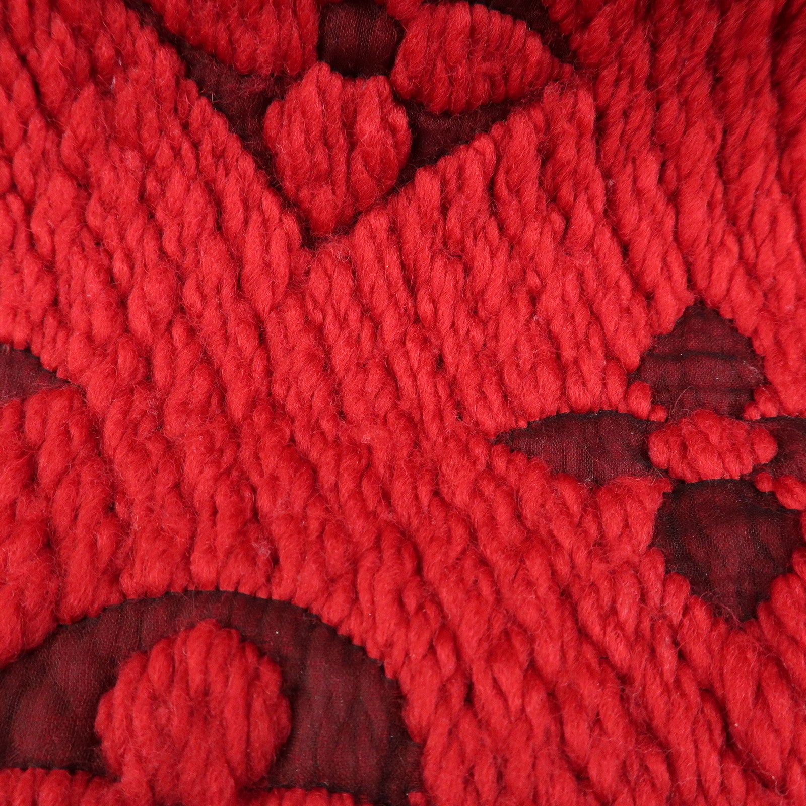 Louis Vuitton Echarpe Logomania Monogram Wool Silk Scarf Red