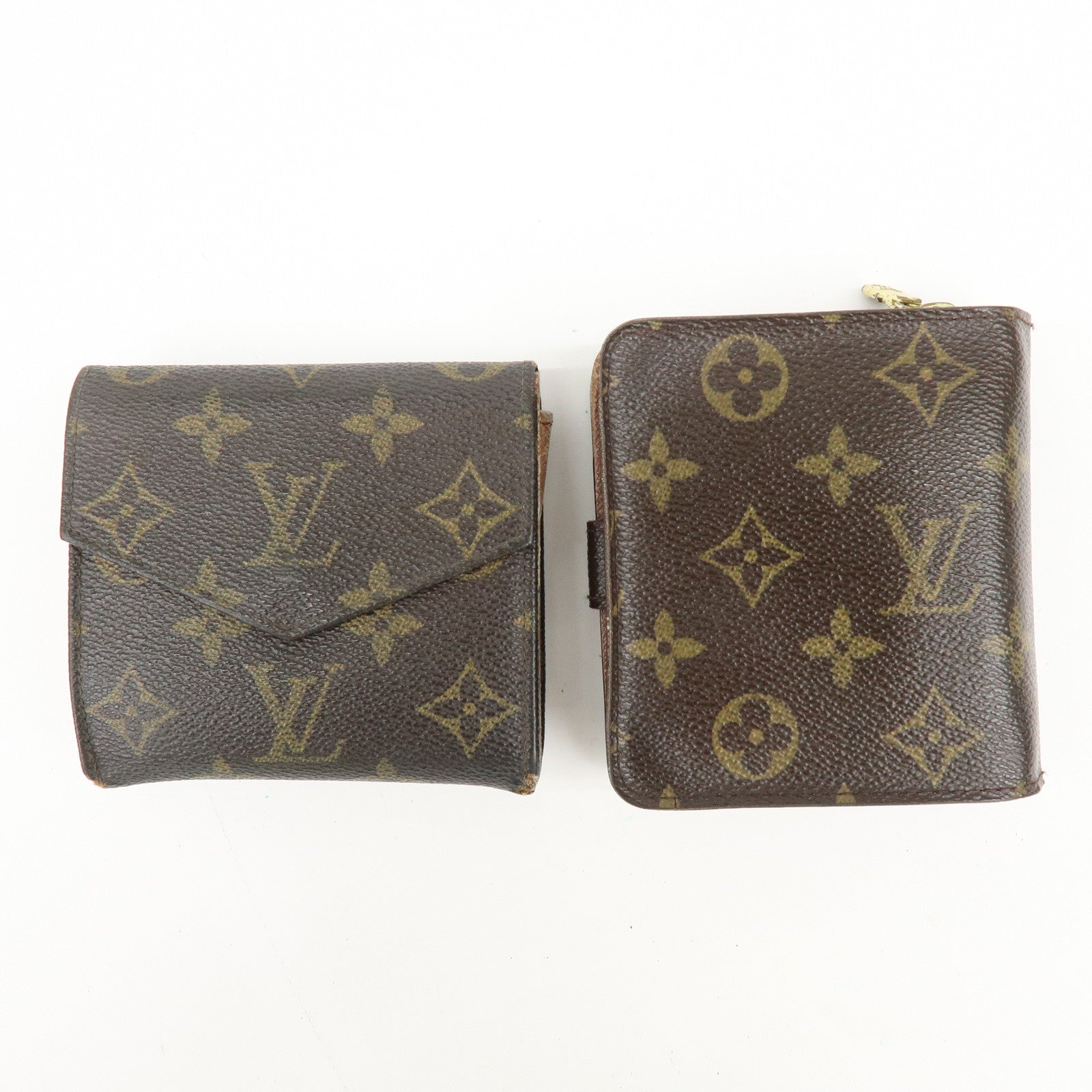 Louis Vuitton Monogram Set of 2 Bi-fold Wallets Brown M61667 M61660