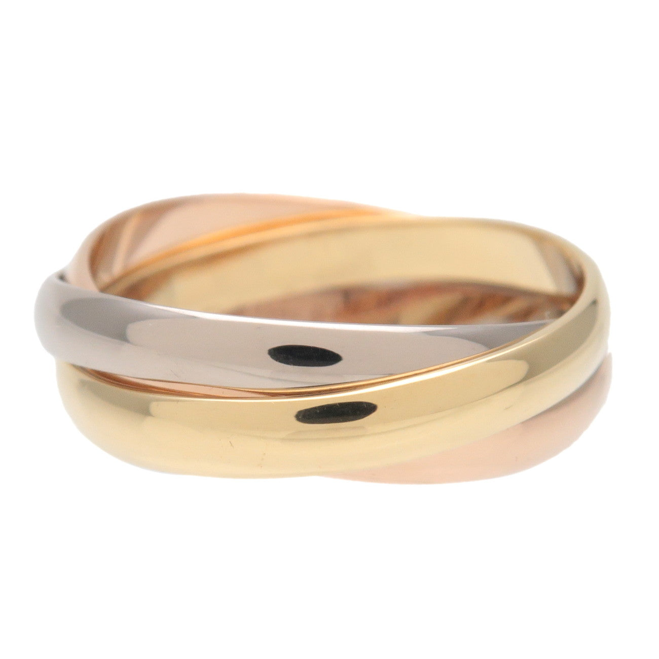 Cartier Trinity Ring 750YG/WG/PG Classic Model SM #47 US4.5