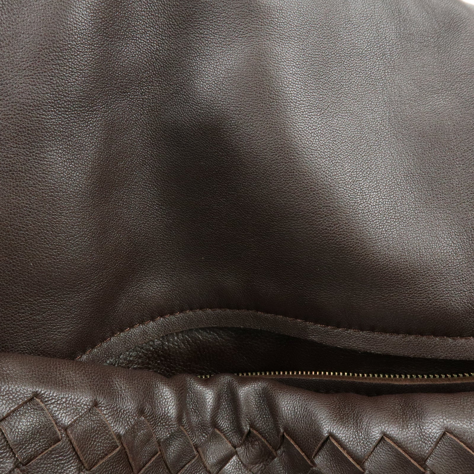 BOTTEGA VENETA Intrecciato Leather Shoulder Bag Brown 174741