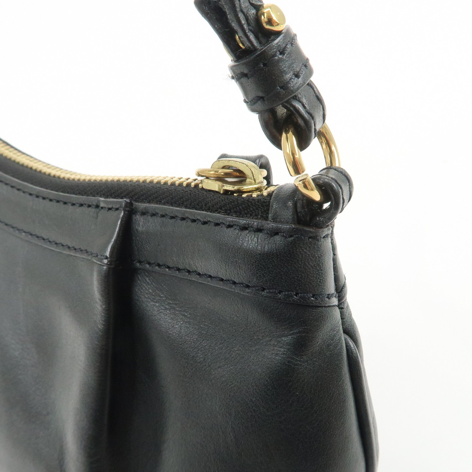 Chloe Victoria Leather 2Way Bag Hand Bag Shoulder Bag Black