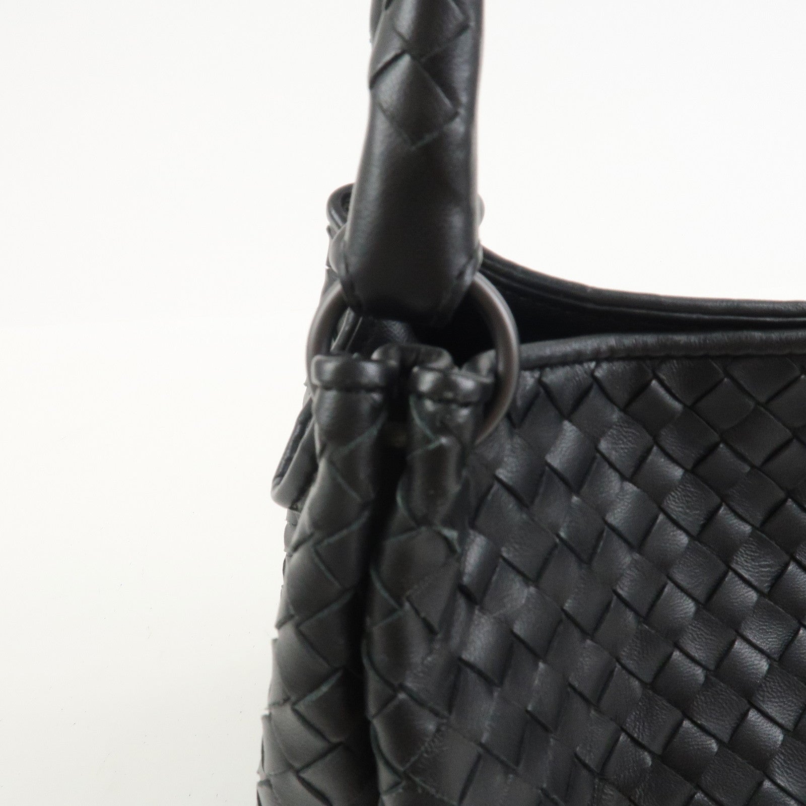 BOTTEGA VENETA Intrecciato Leather Tote Bag Hand Bag Black