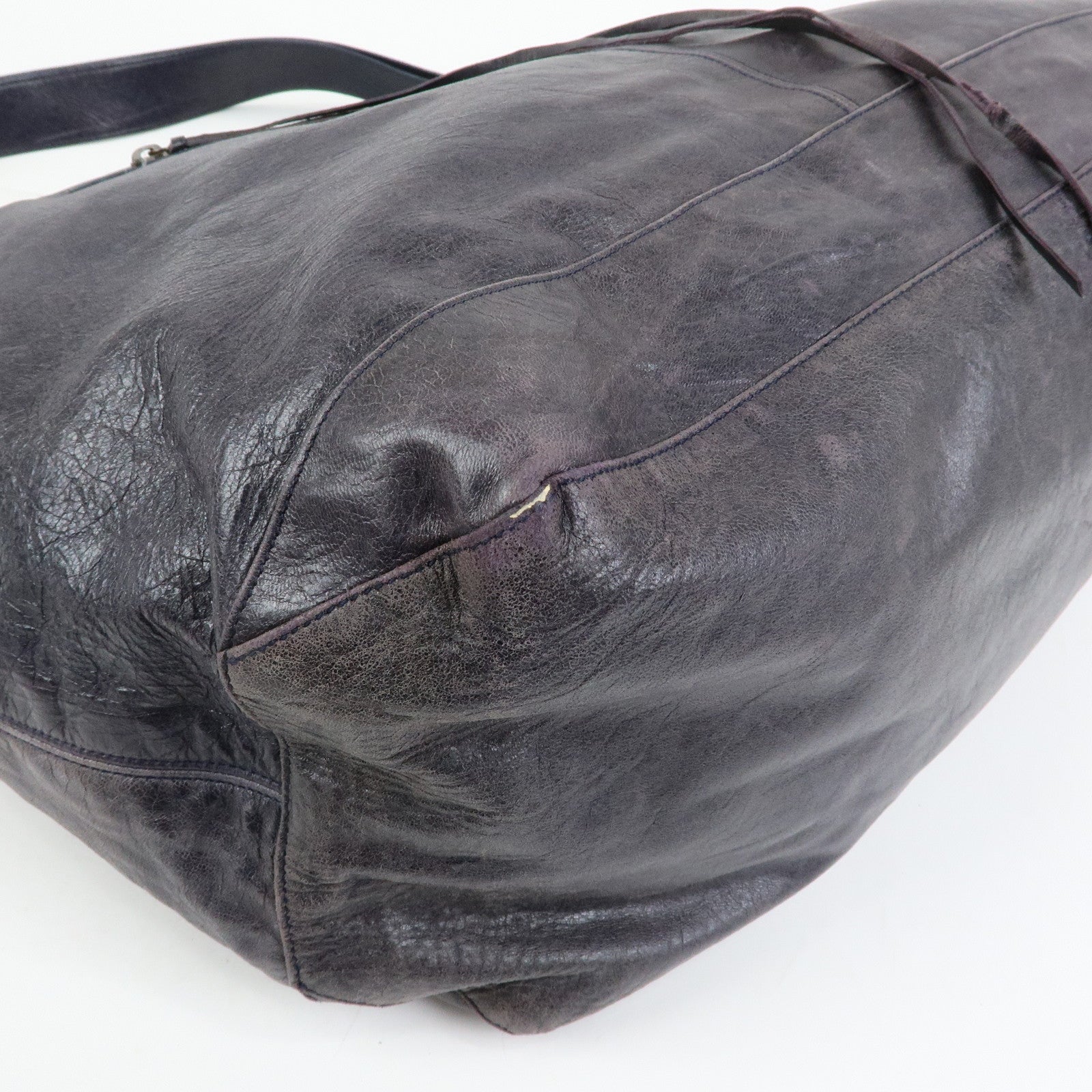 BALENCIAGA Classic Courier XL Leather Shoulder Bag Purple 159671