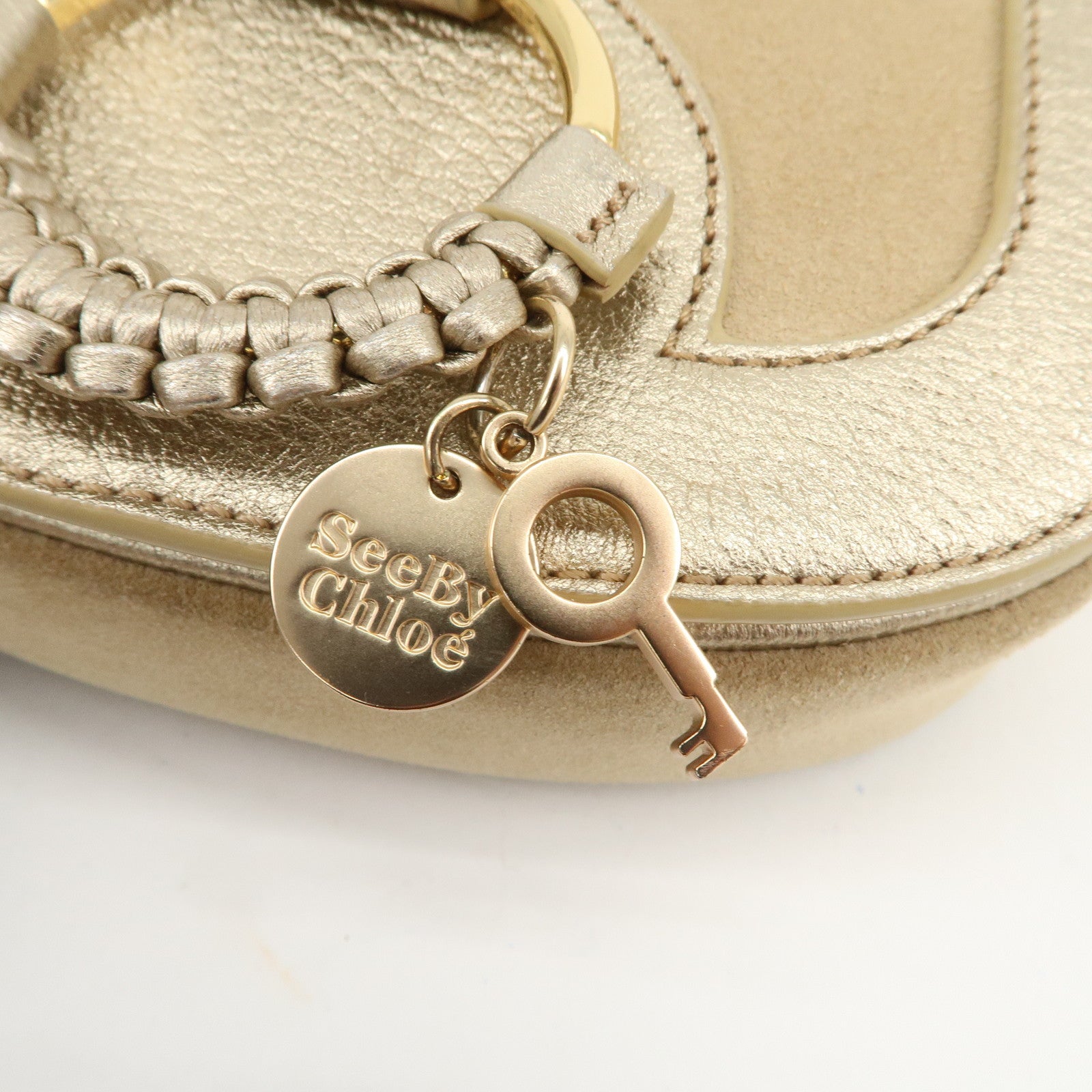 Chloe See By Chloe Hana Suede Leather Shoulder Crossbody Bag Gold