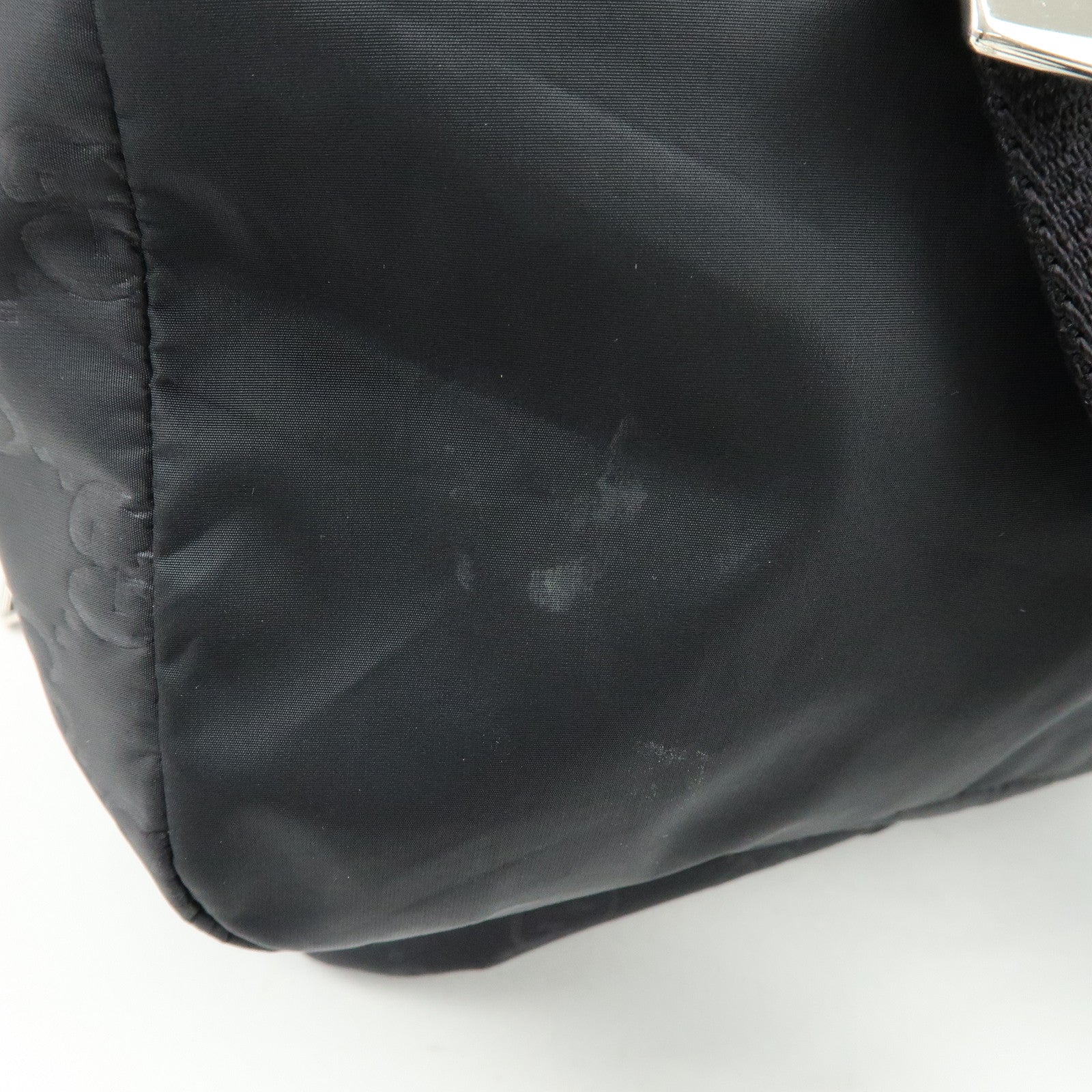 GUCCI GG Nylon Leather Backpack Ruck Sack Black 406361