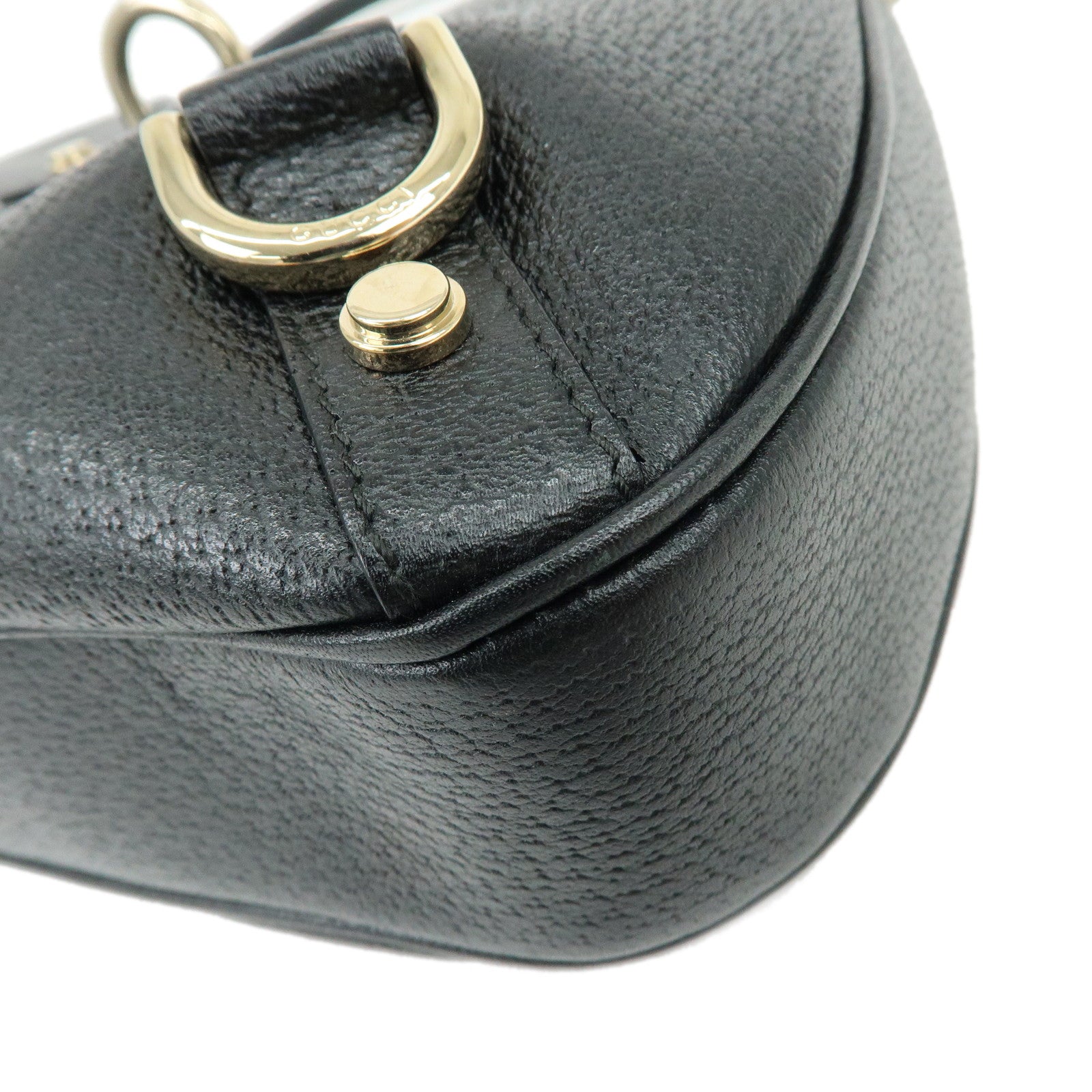GUCCI Abbey Leather Shoulder Bag Hand Bag Black 130738