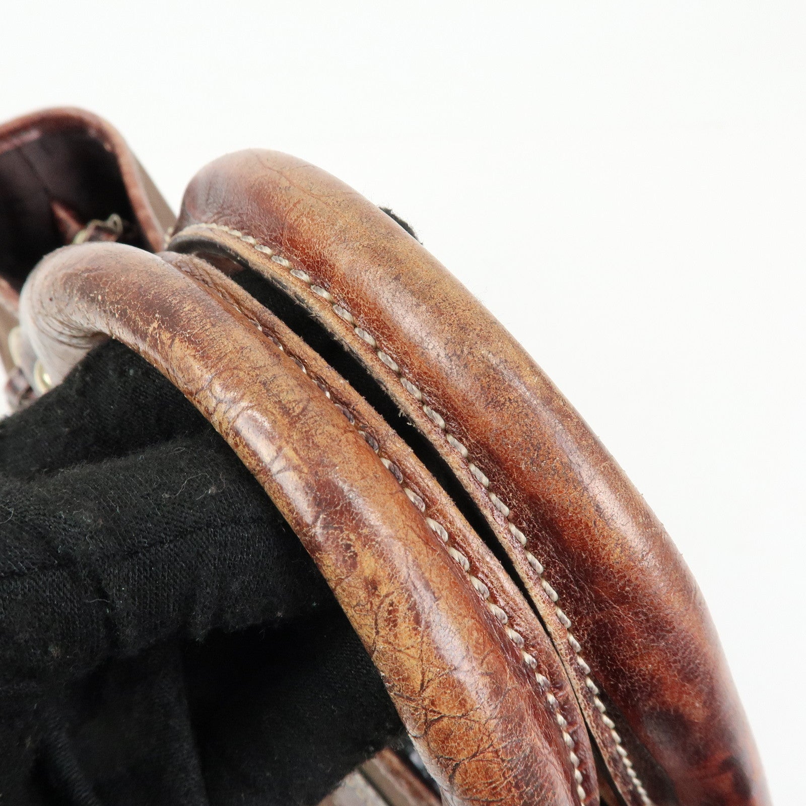 CELINE Macadam Boogie Bag Canvas Leather Hand Bag Brown