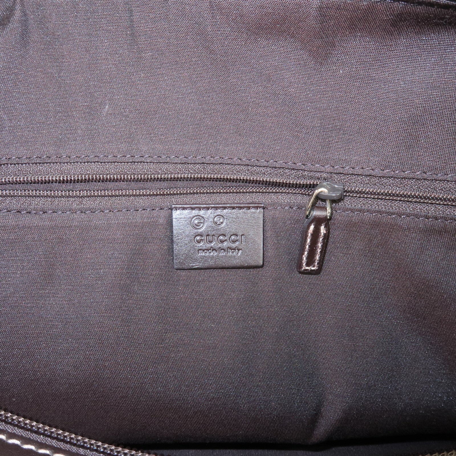 GUCCI Canvas Leather Boston Bag Hand Bag Beige Brown 257288