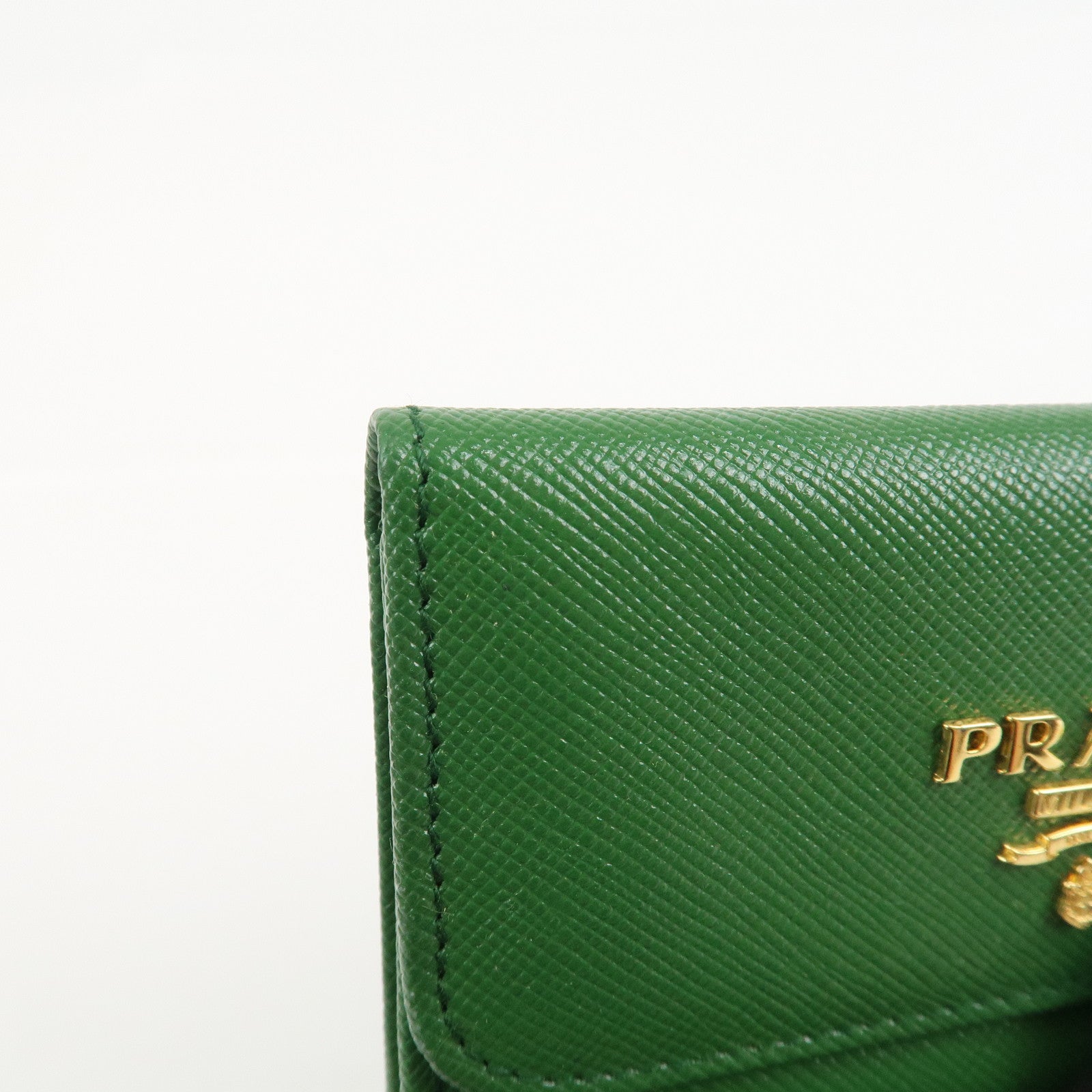 PRADA Logo Saffiano Leather 6 Rings Key Case Green 1M0222