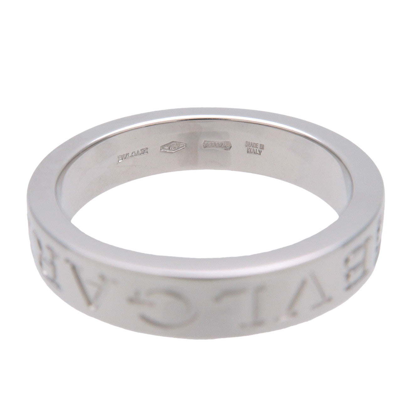 BVLGARI BVLGARI Double Logo 1P Daimond Ring K18 750WG #51 US5.5