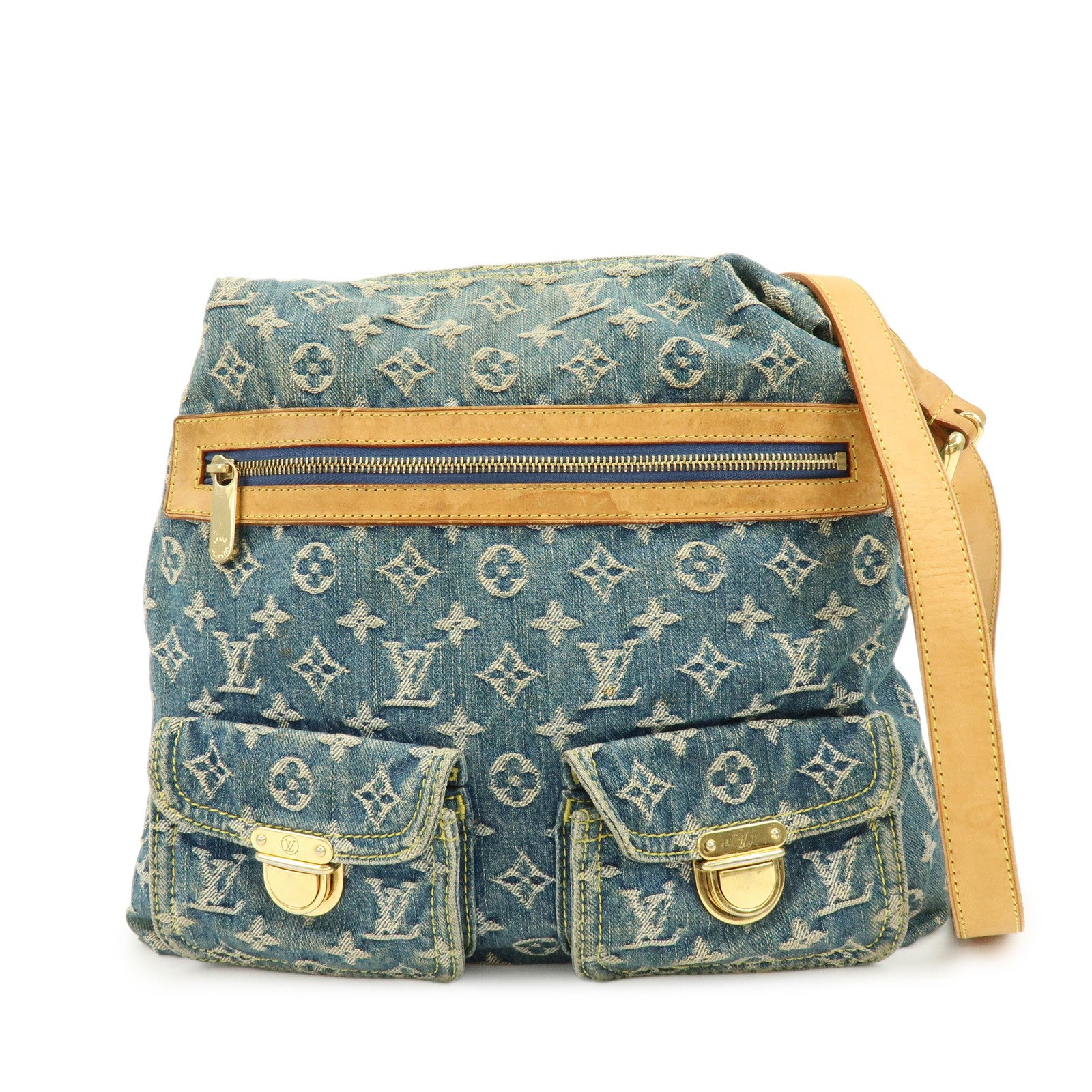 Louis Vuitton Monogram Denim Baggy GM Shoulder Bag Blue M95048