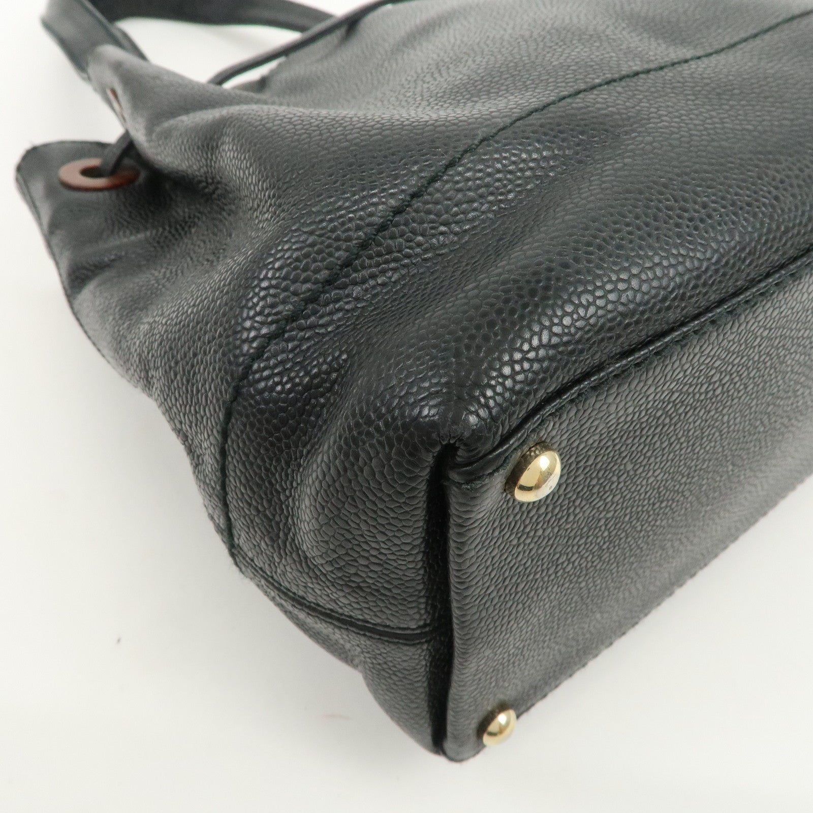 CHANEL COCO Mark Caviarskin Shoulder Bag Tote Bag Black