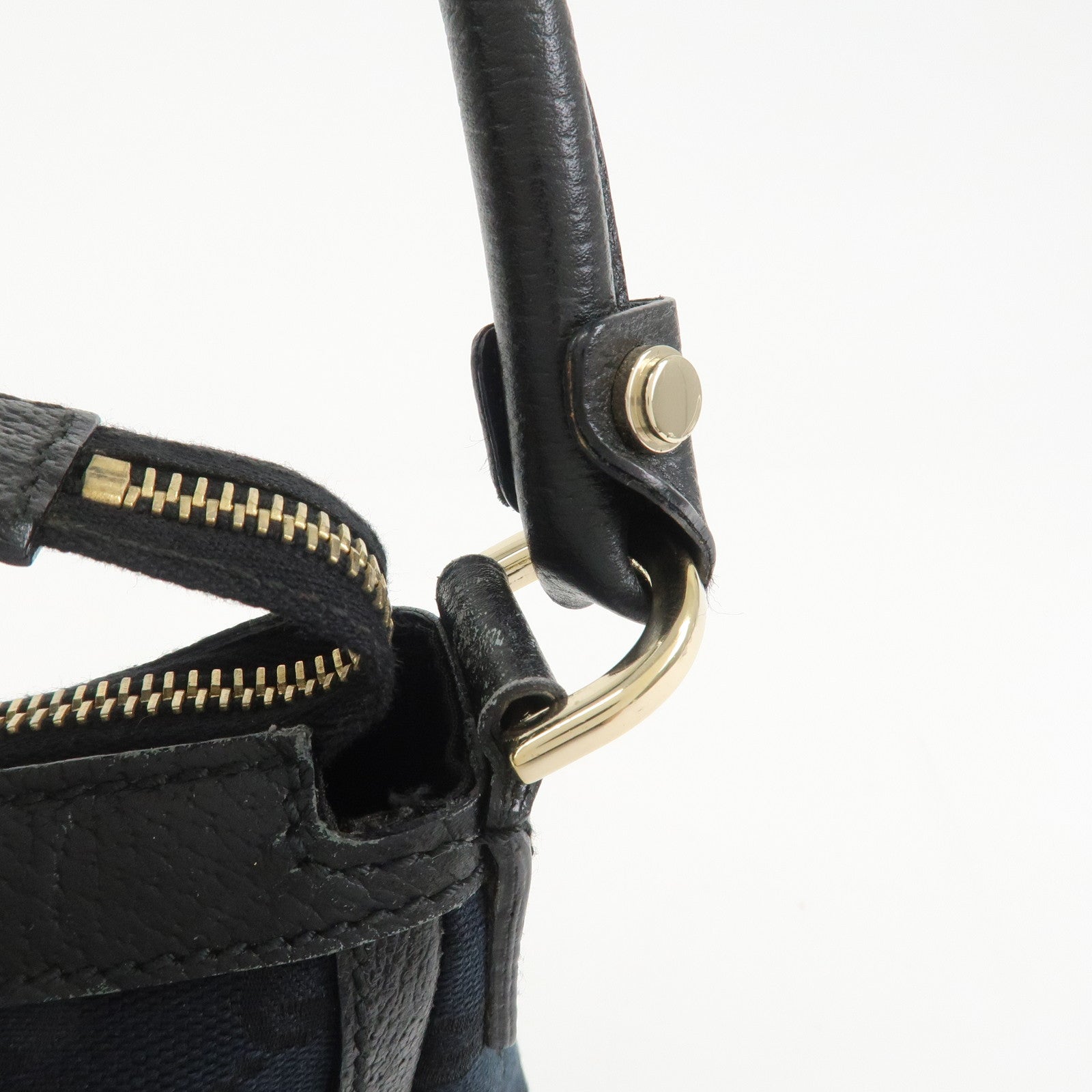 GUCCI GG Monogram Canvas Shoulder Bag Hand Bag Black 146244