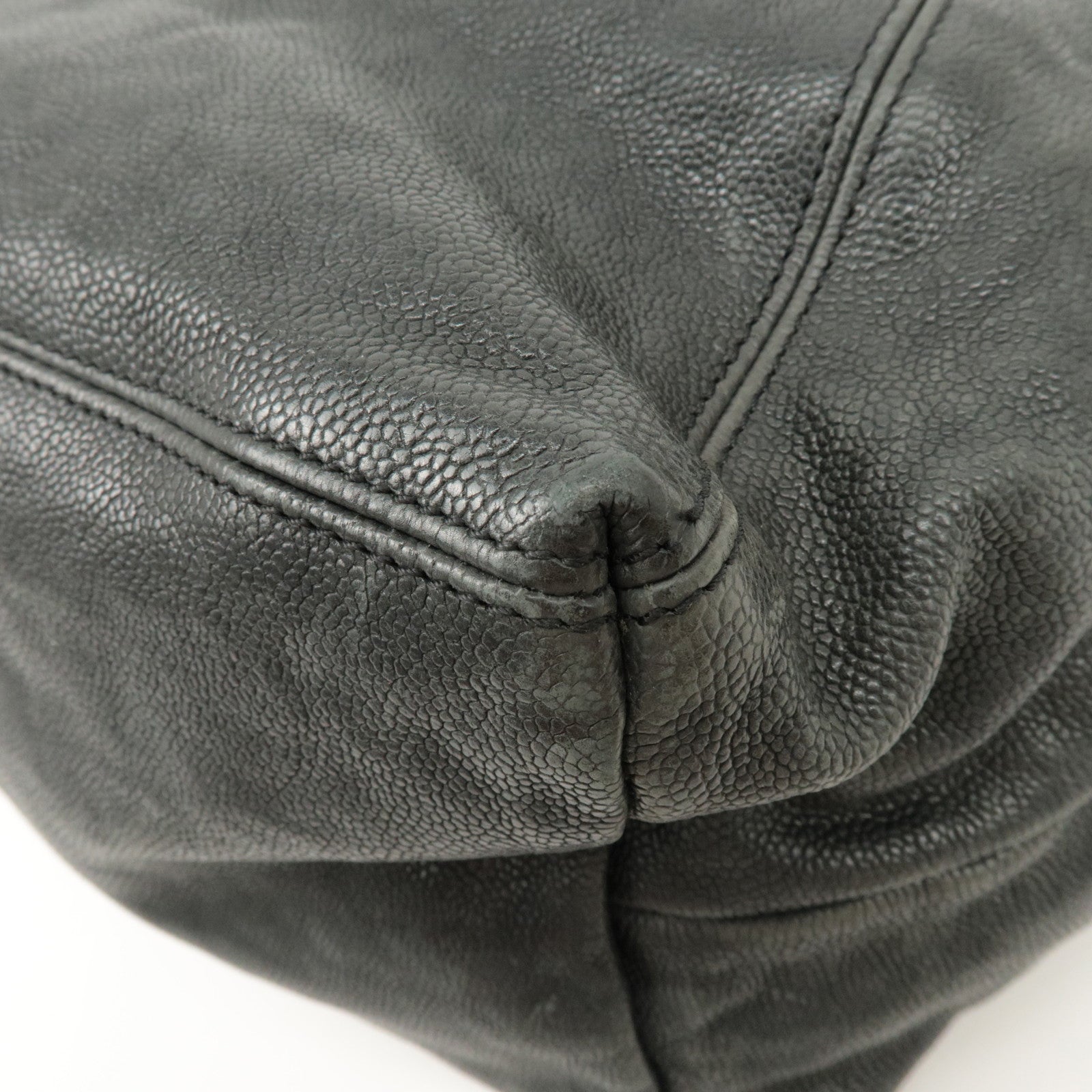 CHANEL COCO Cabus GM Caviarskin Chain Shoulder Bag Black A33450 Used