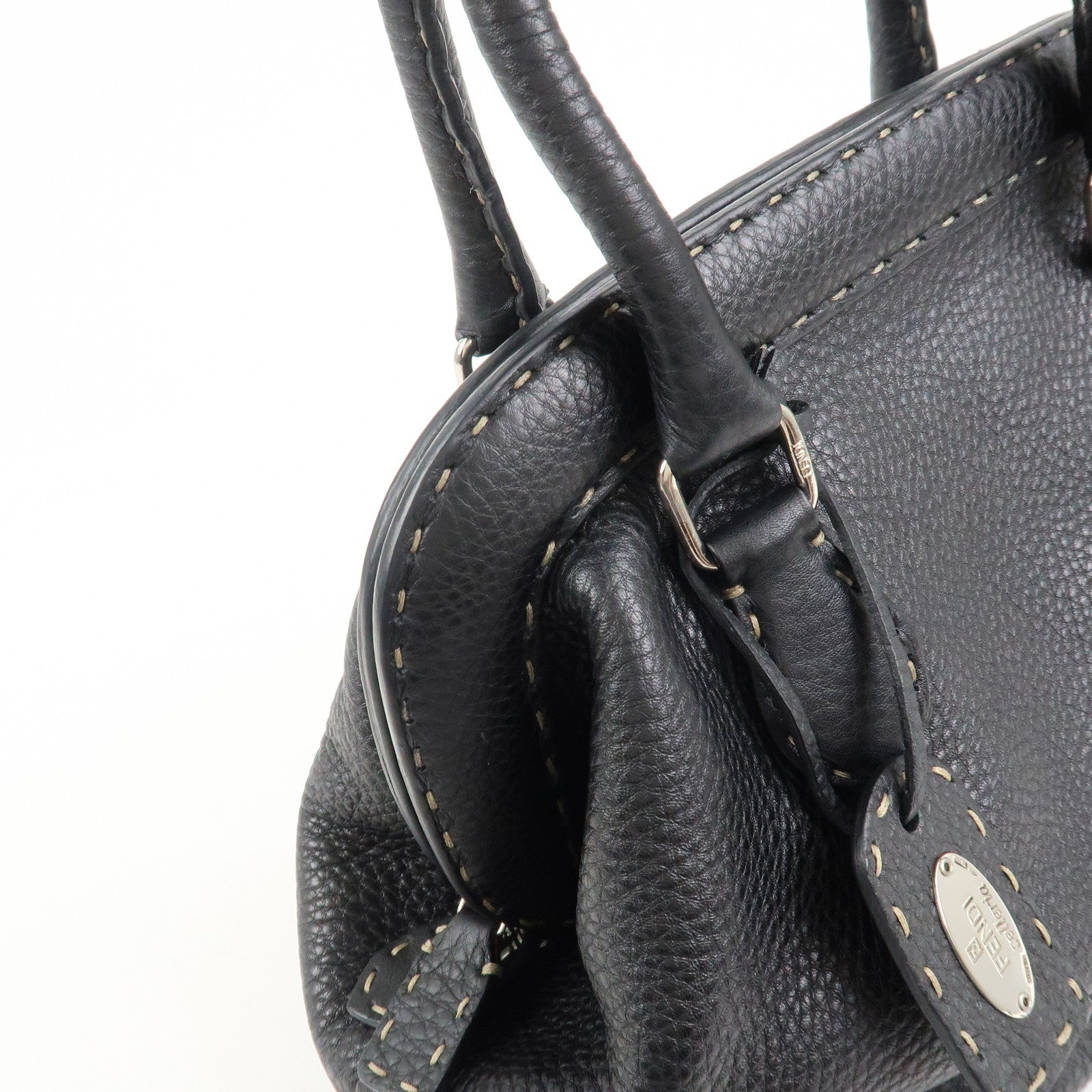 FENDI Seleria Doctor's Bag Hand Bag Black 8BN075