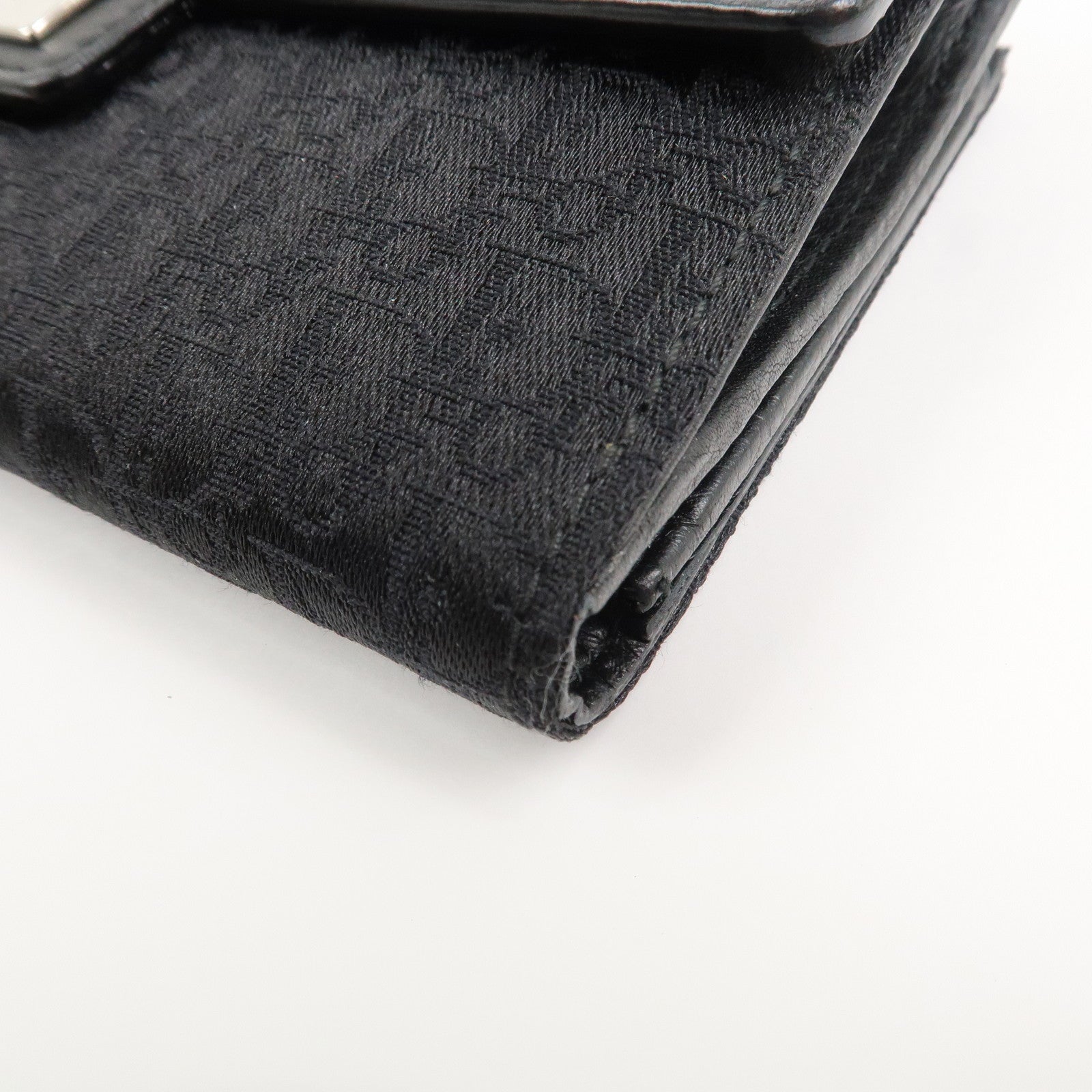 Christian Dior Trotter Canvas Leather Long Wallet Black