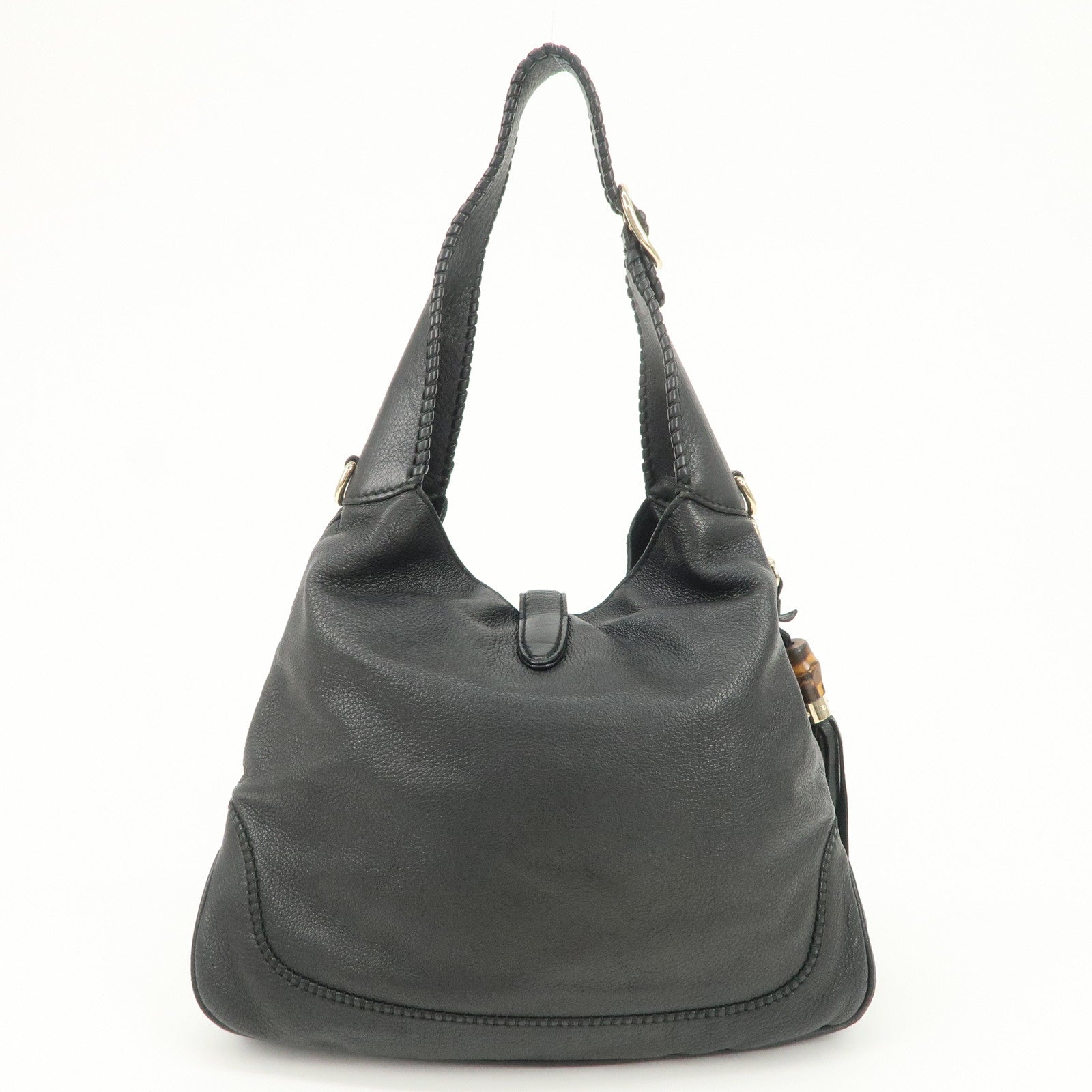 GUCCI New Jackie Leather 2Way Shoulder Hand Bag Black 246907