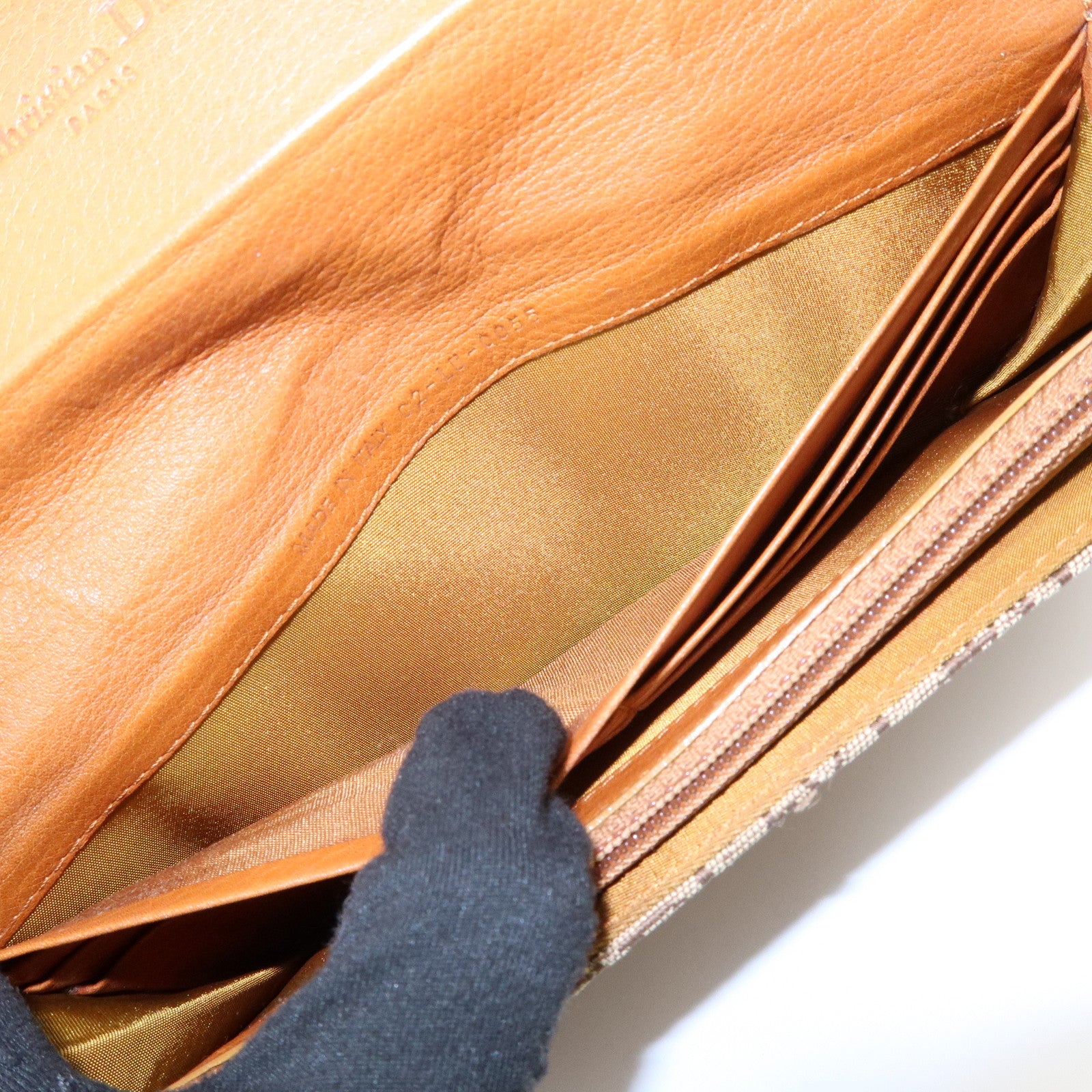 Christian Dior Trotter Street Chic Canvas Leather Long Wallet Brown