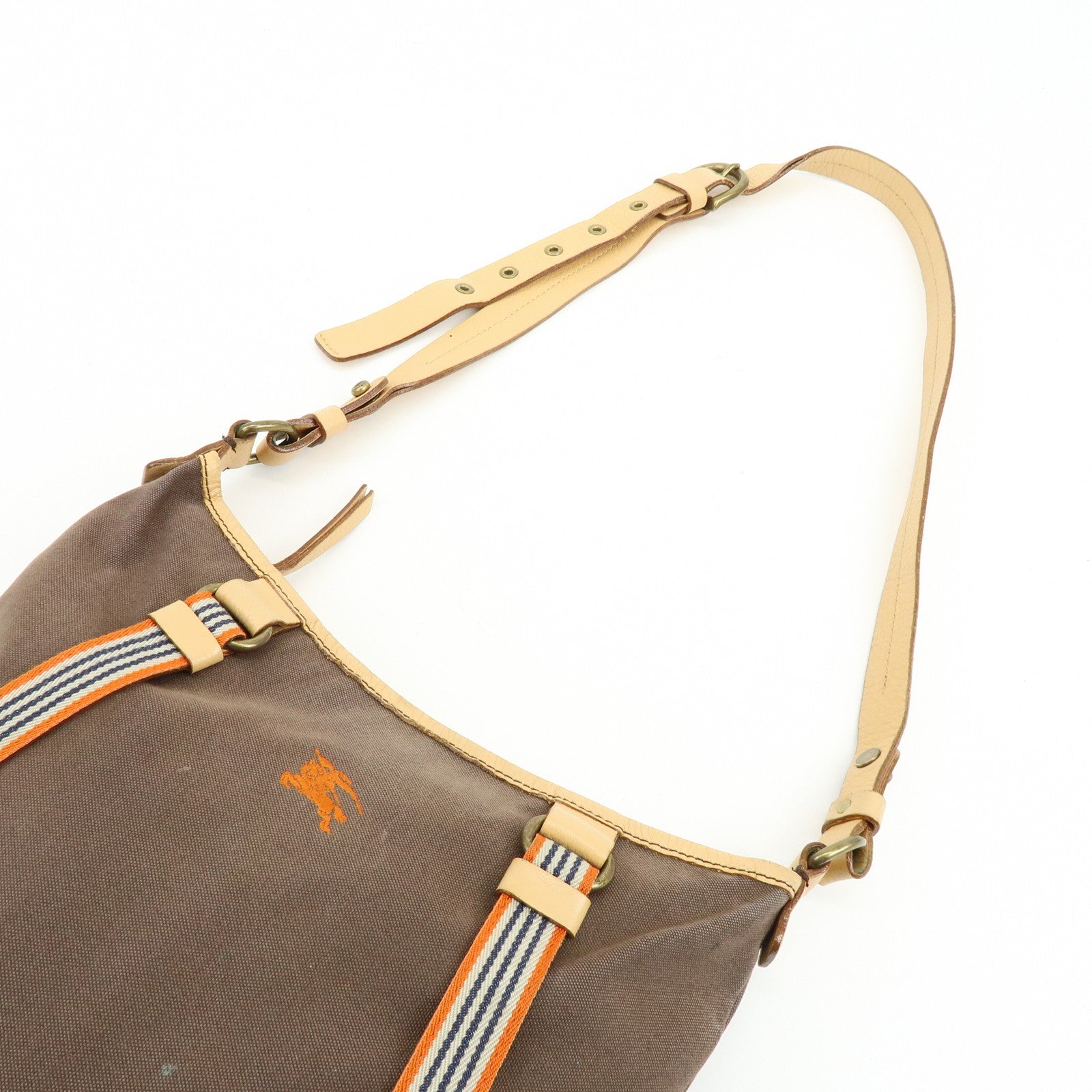 BURBERRY Blue Label Canvas Leather Shoulder Crossbody Bag Brown