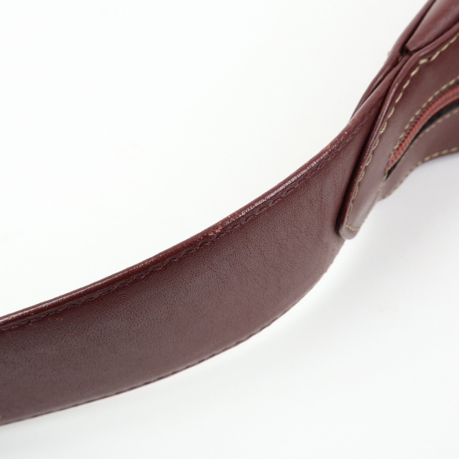 Cartier Must de Cartier Leather Shoulder Bag Hand Bag Bordeaux