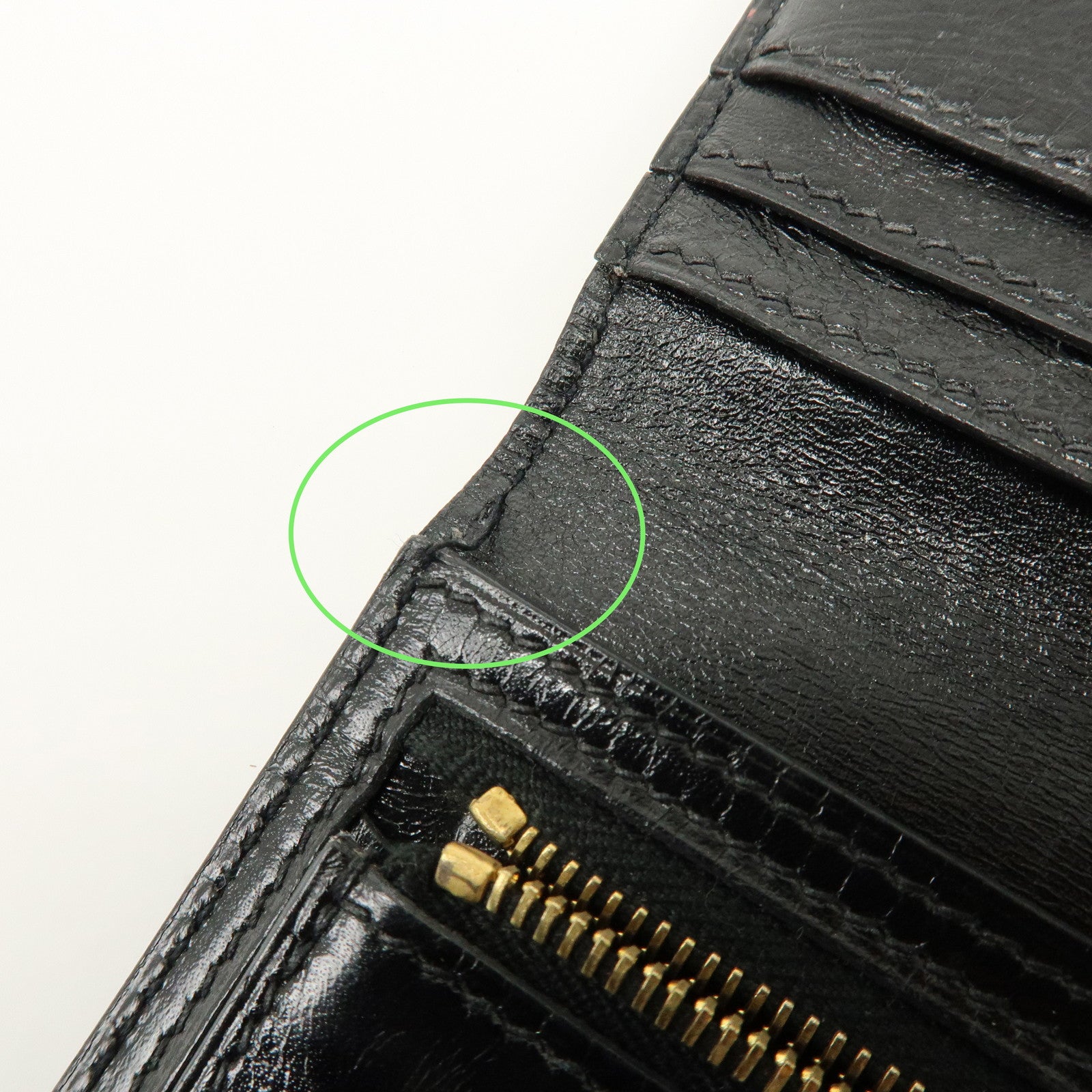 HERMES Bearn Box Calf Bi-fold Long Wallet □F Stamped Black