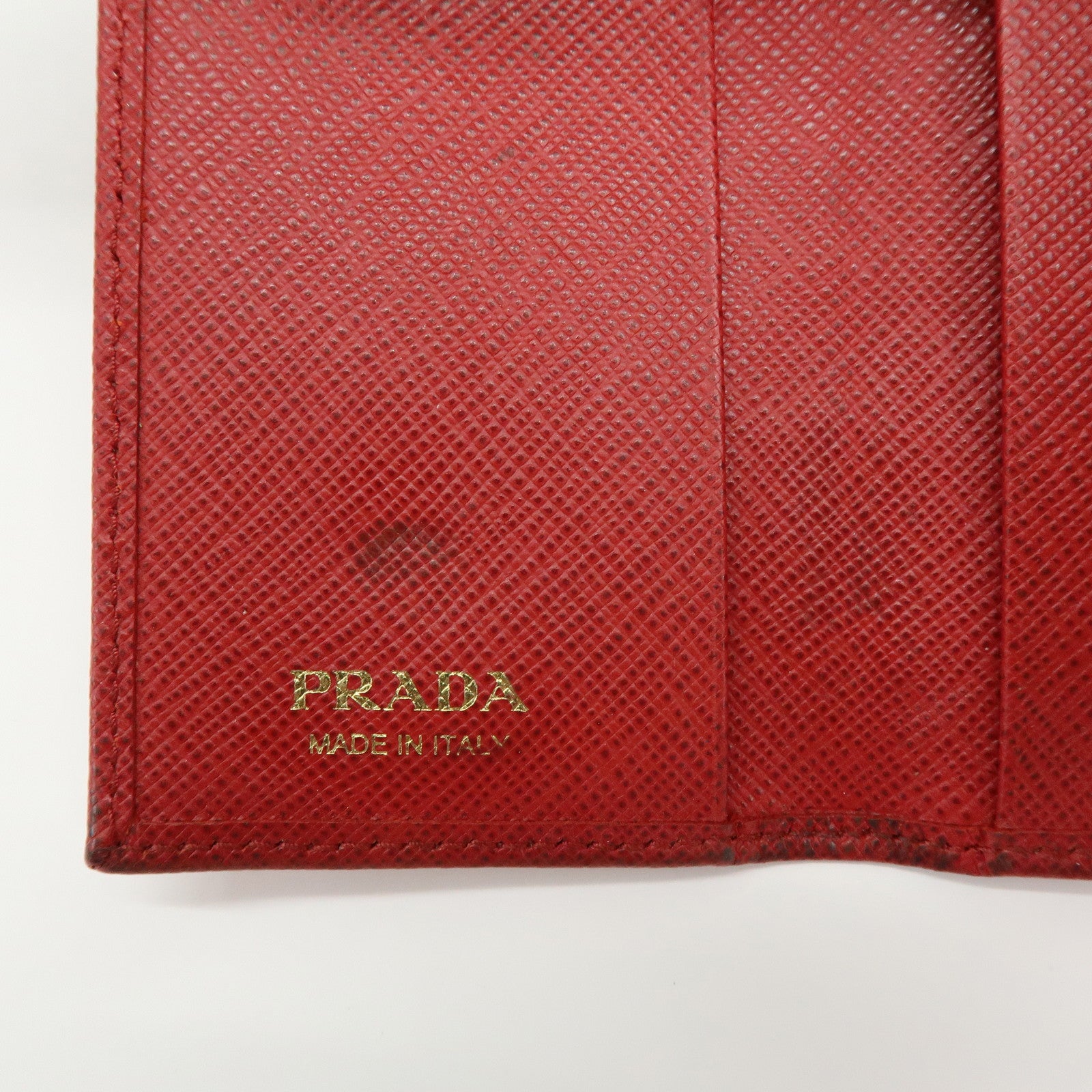 PRADA Set of 2 Saffiano Leather Key Case Red 1PG004/1PG222