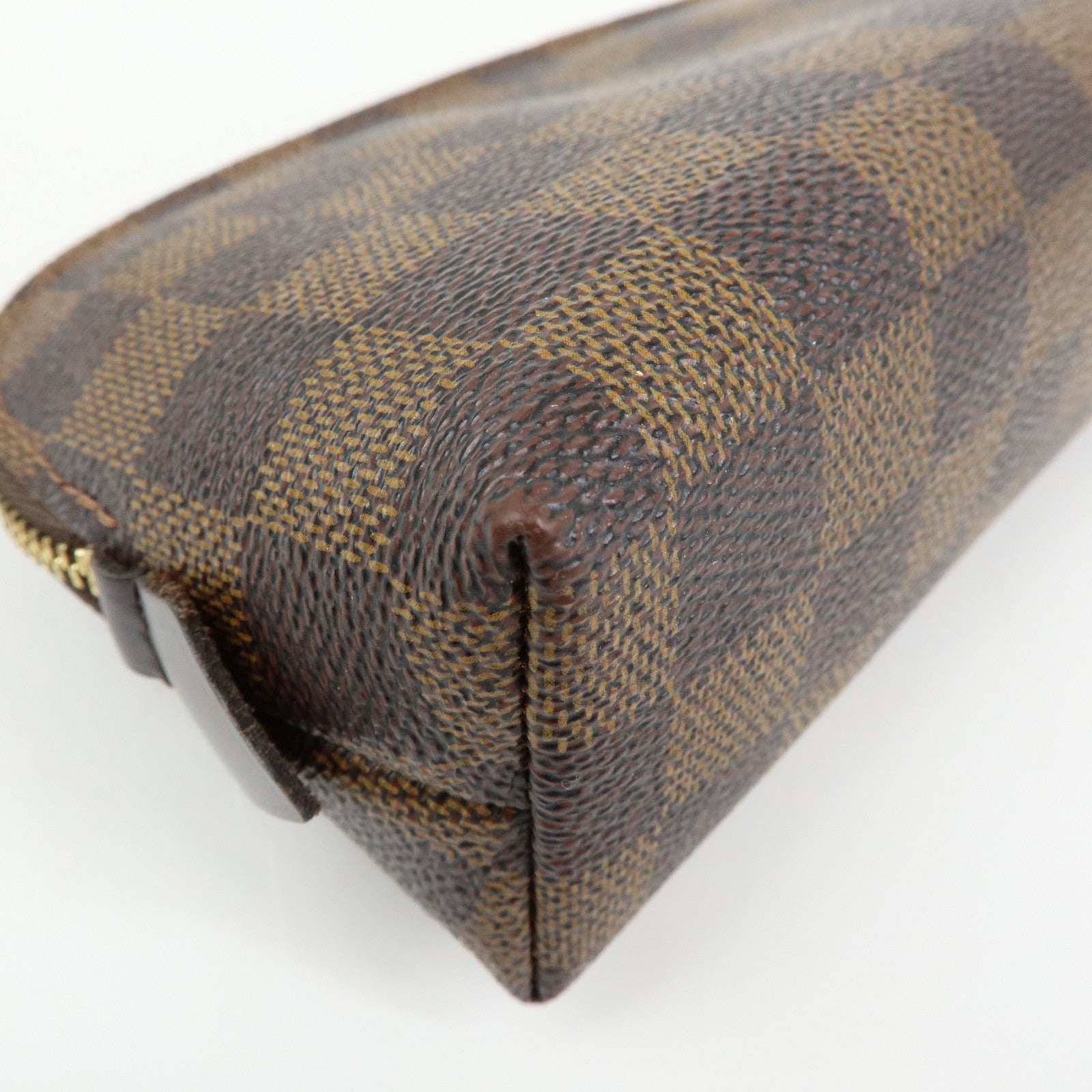 Louis Vuitton Damier Ebene Pochette Cosmetic PM Pouch Brown N47516