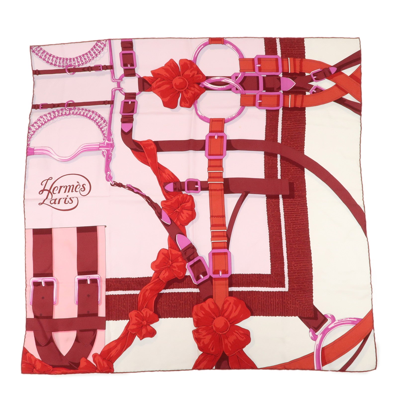 HERMES Carre 90 Silk 100% Scarf Grand Manege Detail