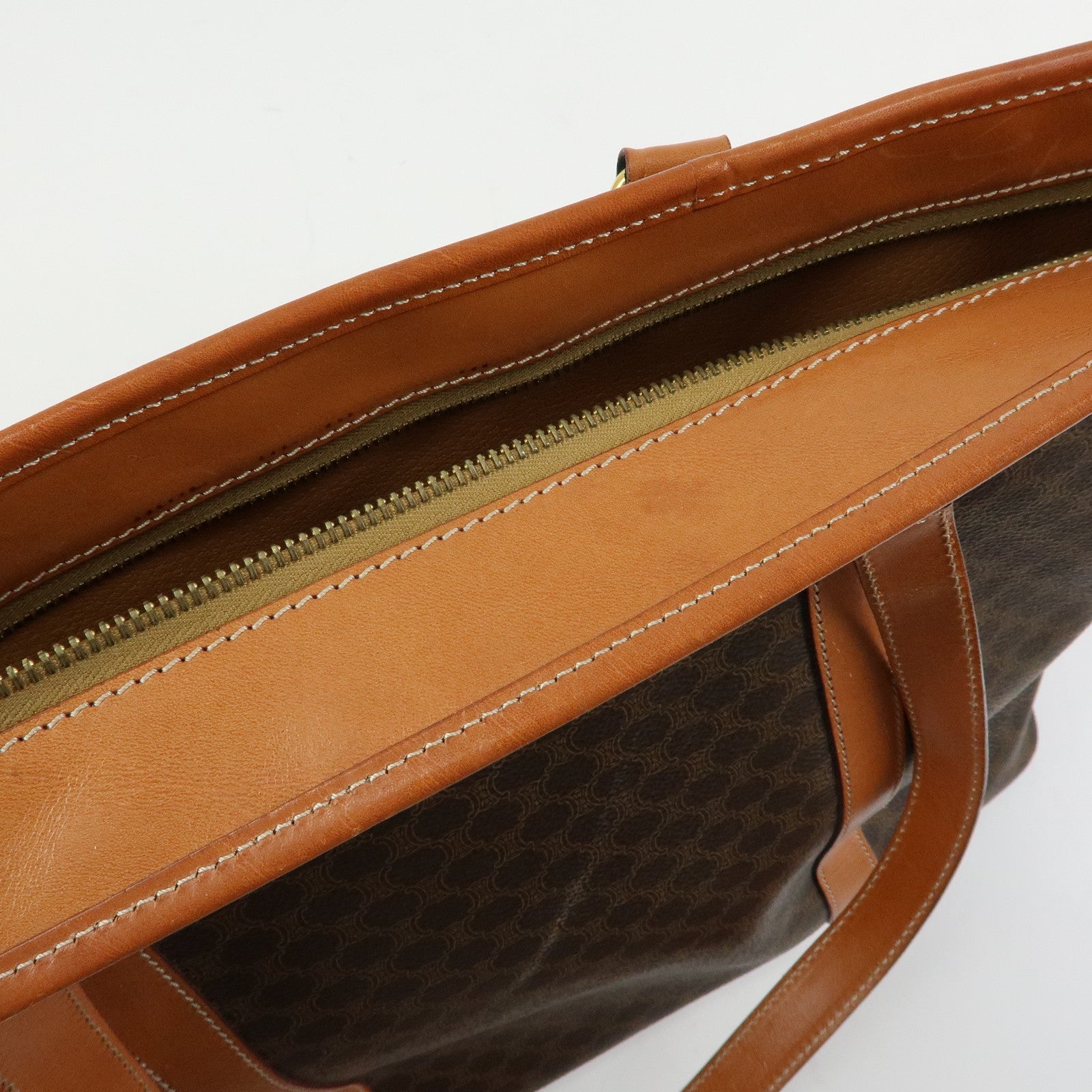 CELINE Macadam PVC Leather Tote Bag Shoulder Bag Brown