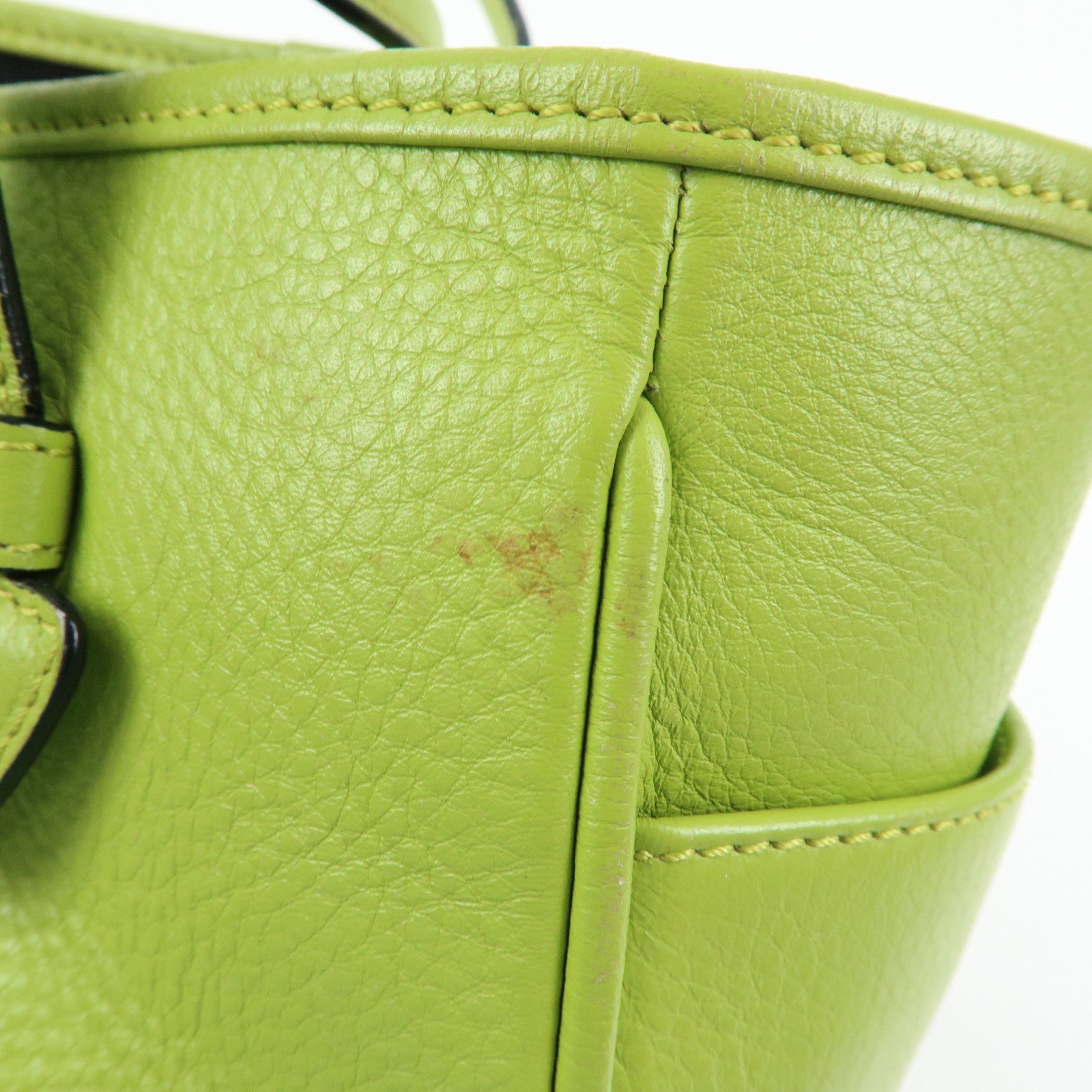 LOEWE Heritage Leather Tote Bag Hand Bag Light Green