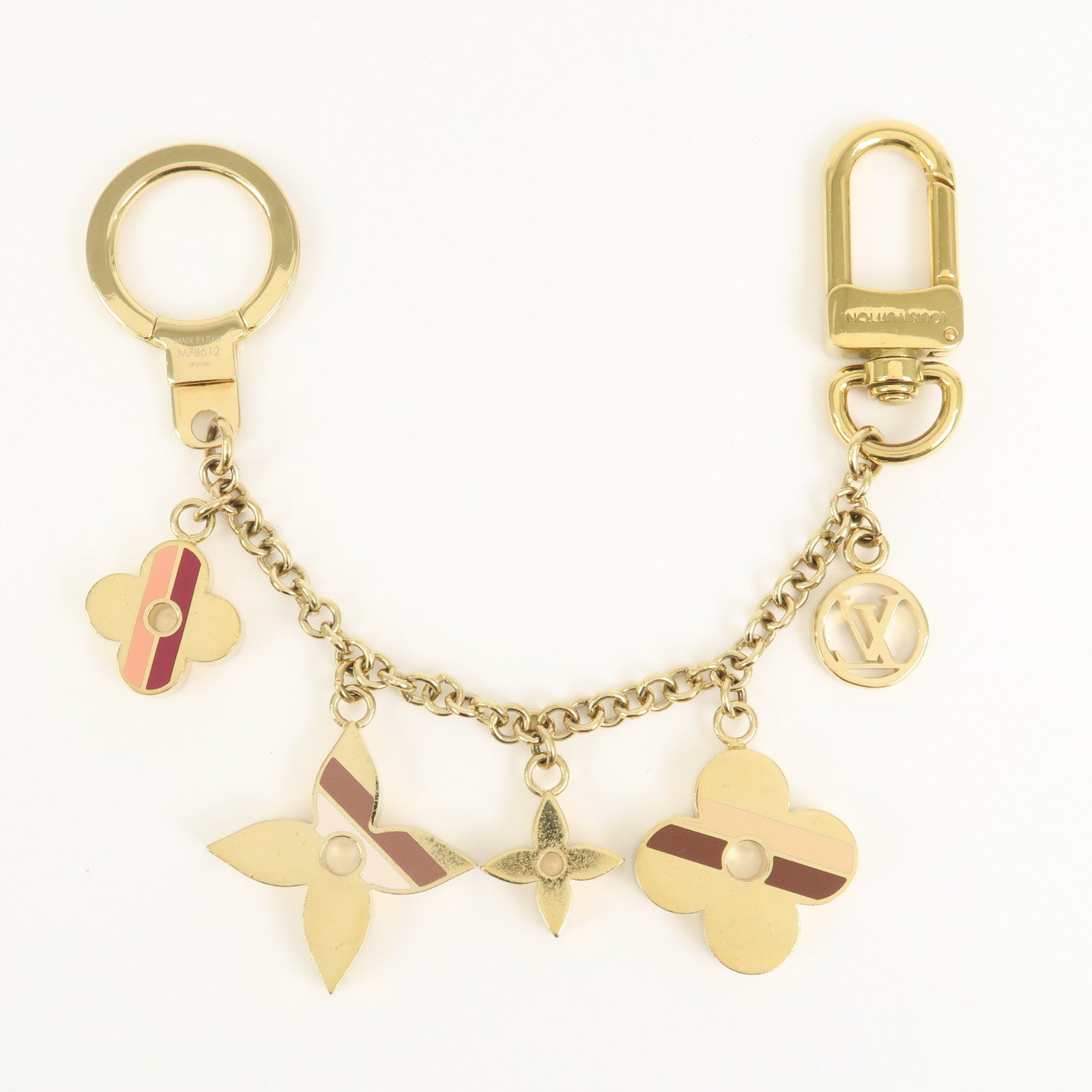 Louis Vuitton Porte Cles Chaine Flower Stripes Bracelet Gold M78612