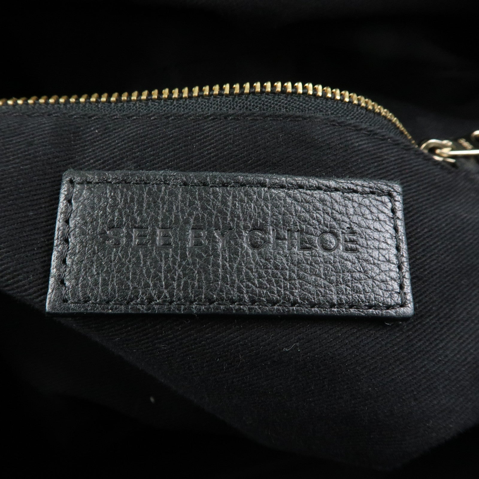 Chloe See By Chloe Leather 2Way Bag Shoulder Bag Hand Bag Black