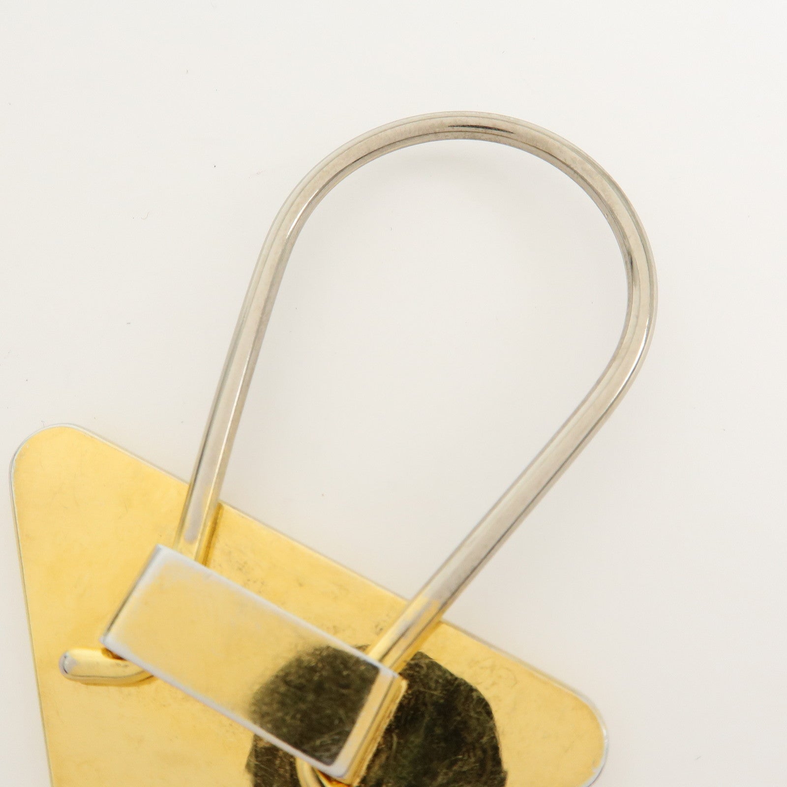 PRADA Triangle Logo Metal Bag Charm Key Charm Black Gold