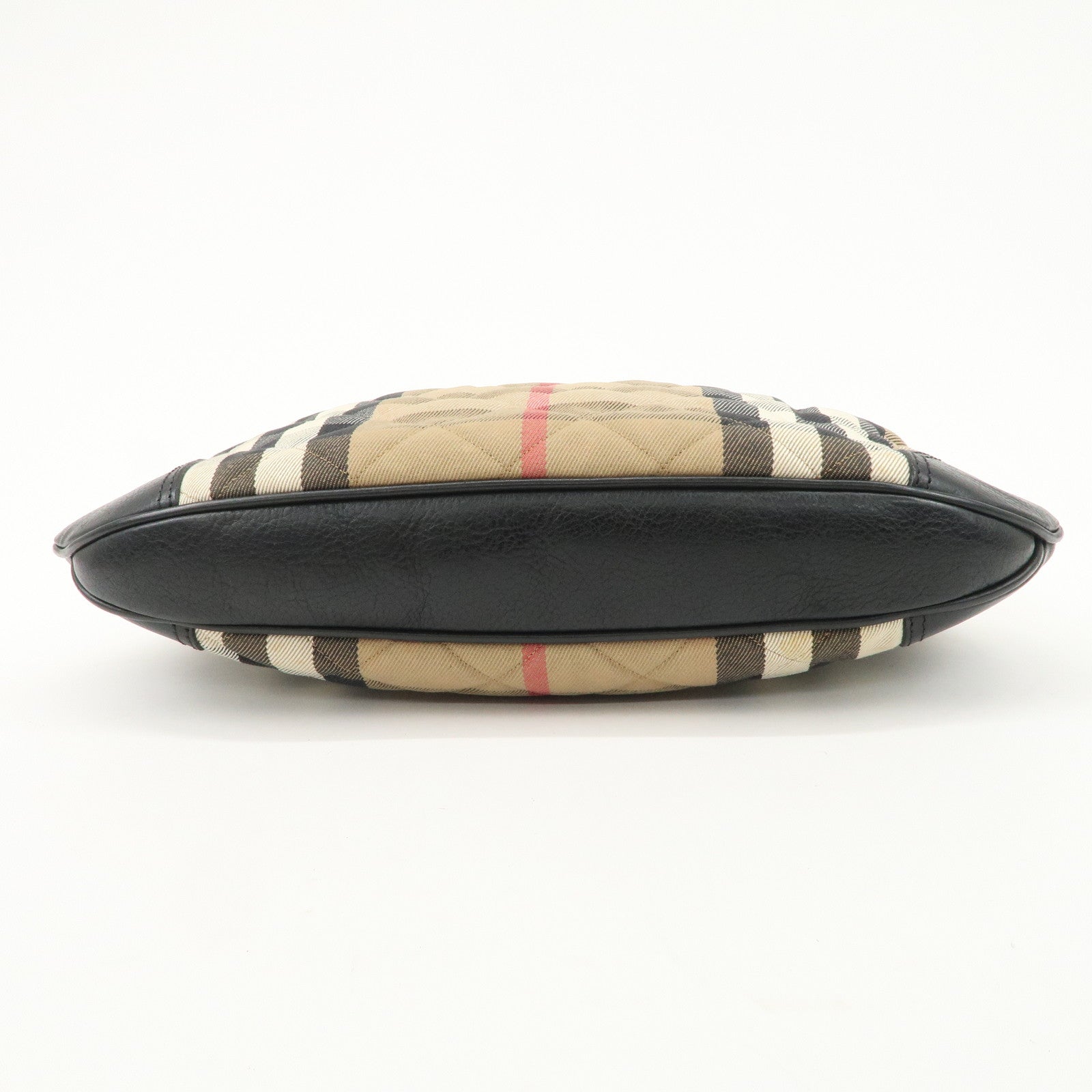 BURBERRY Cotton Leather Shoulder Bag Nova Plaid Brown Black