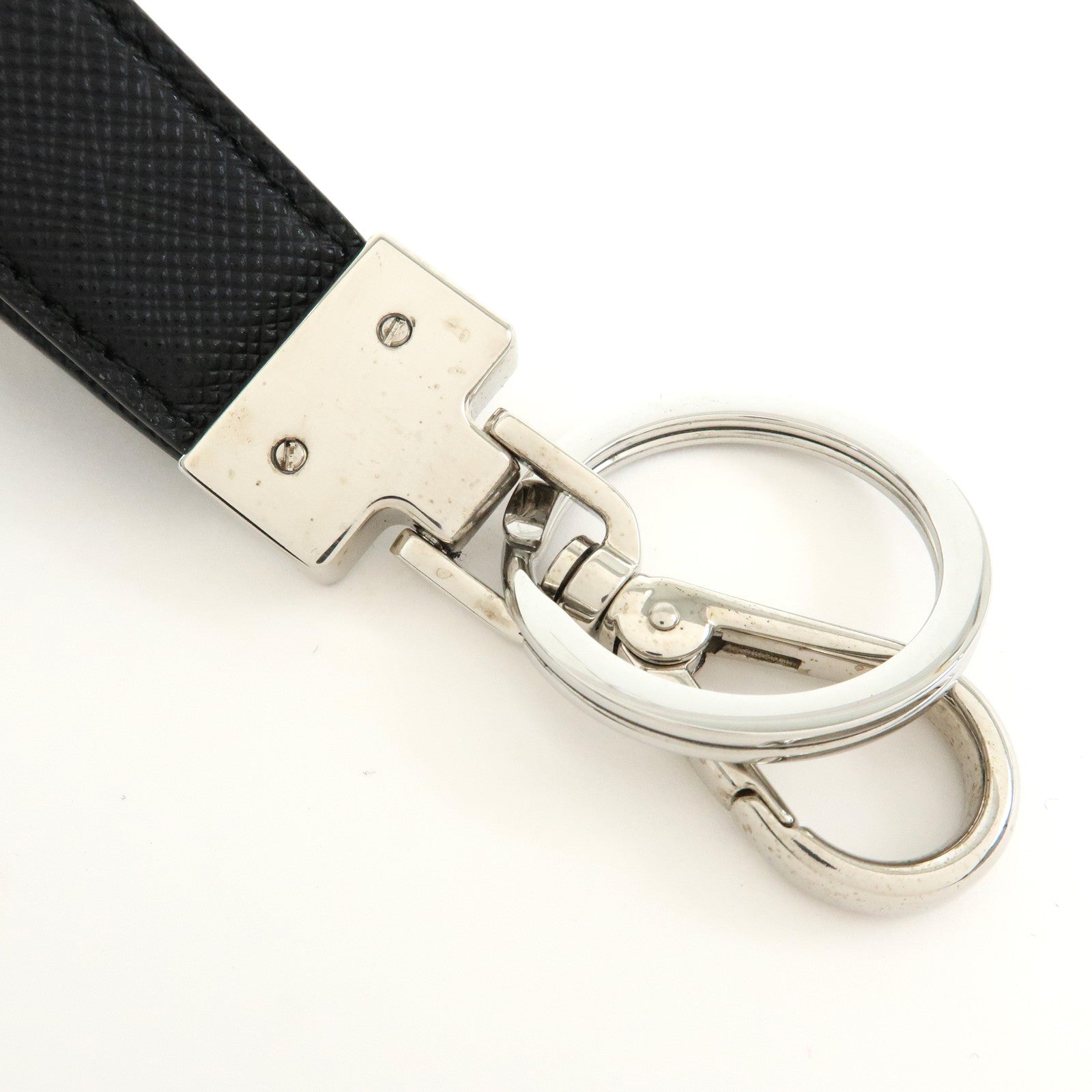 PRADA Safiano Leather Metal Robot Bag Charm Key Charm Black 2PP040