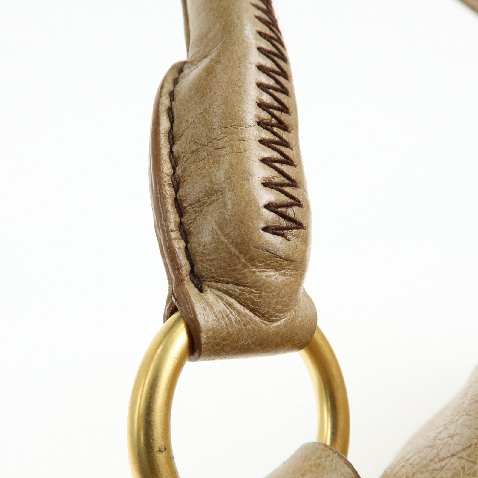 MIU MIU Leather 2Way Bag Hand Bag Shoulder Bag Beige RT0438