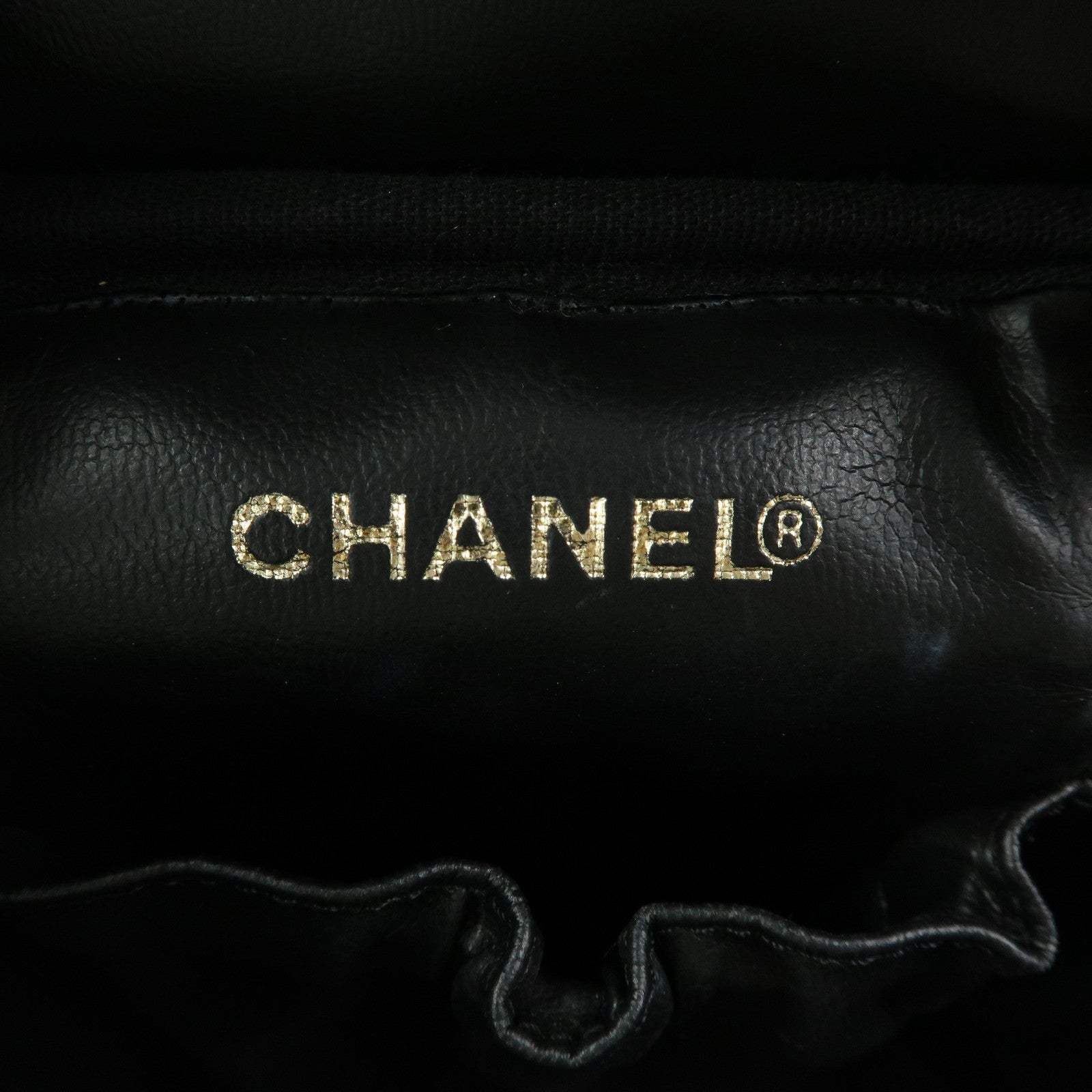 CHANEL COCO Mark Caviarskin Vanity Bag Hand Bag Black A01998