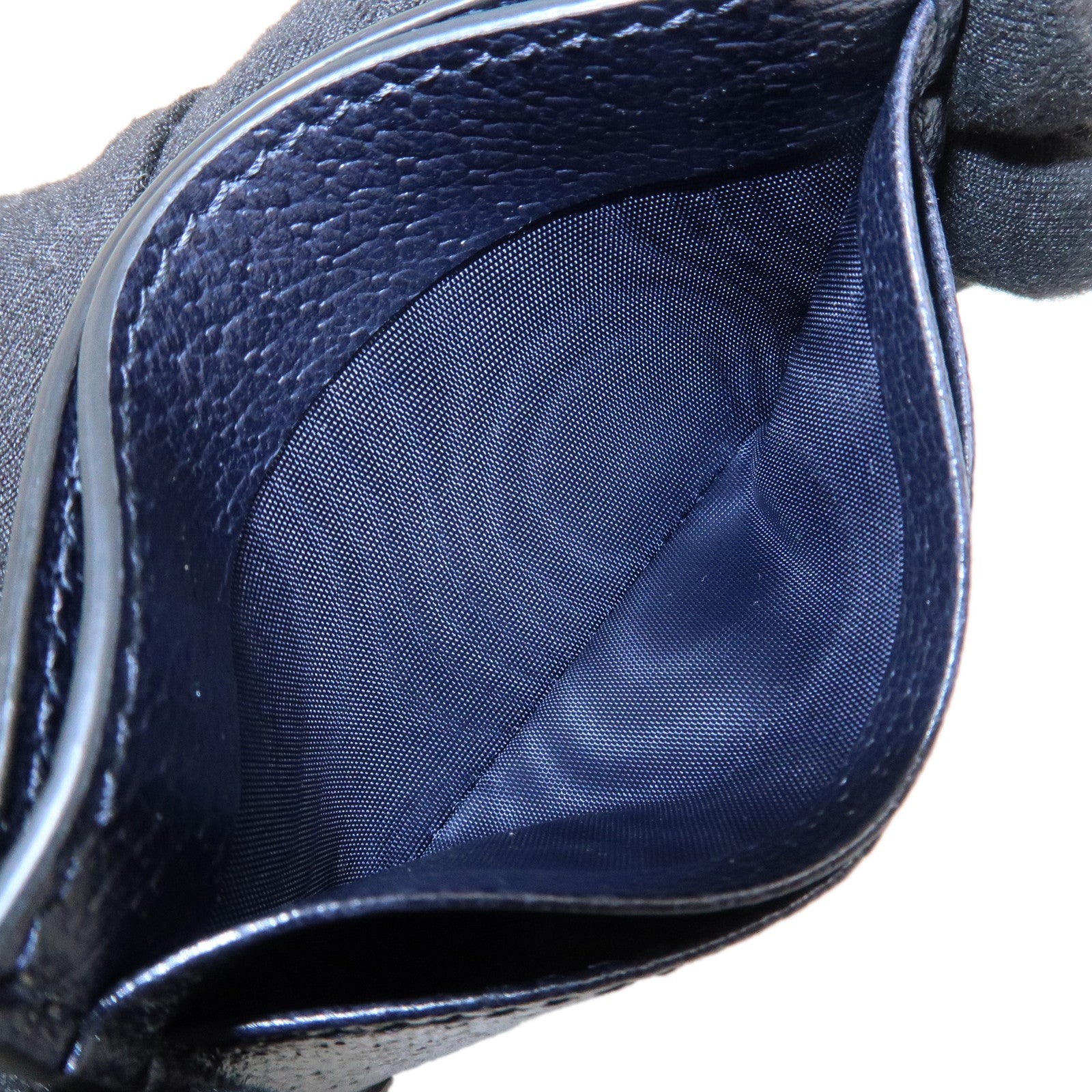 GUCCI Horsebit Leather Card Case Card Holder Cards Navy 700469