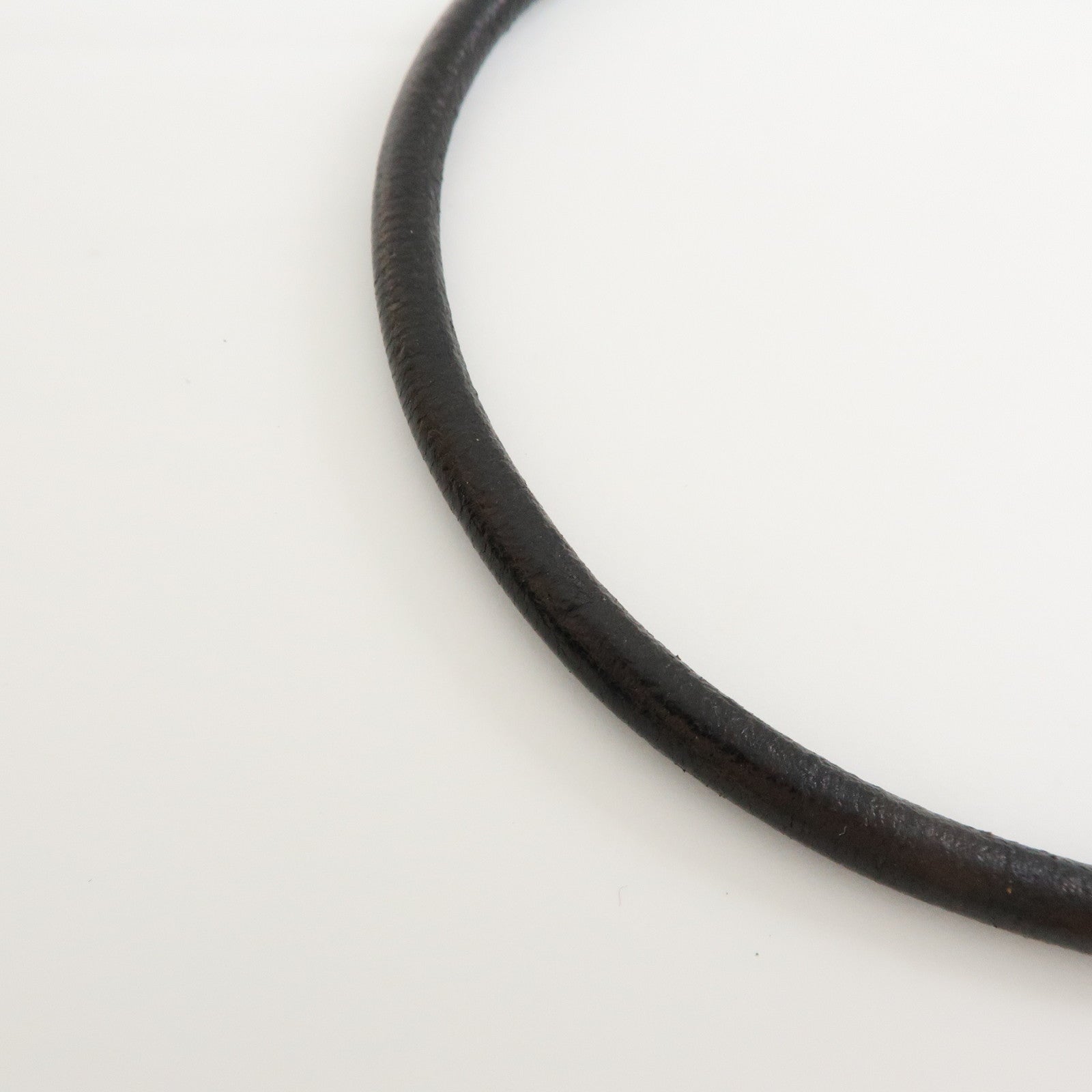 BVLGARI Leather Necklace Choker Double Wrap Bracelet Black