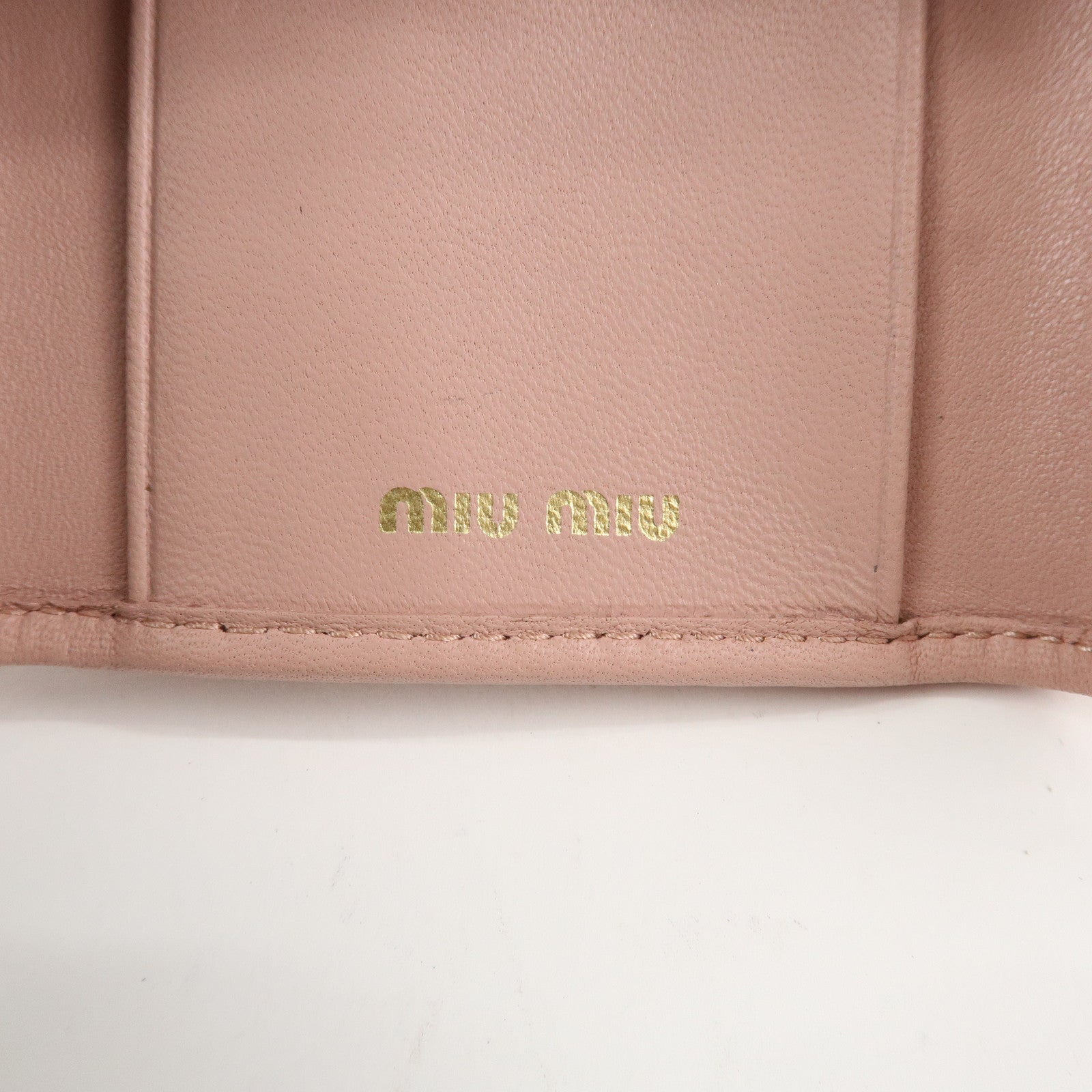 MIU MIU Matelasse Leather Key Case 6 Key Rings Pink 5PG222 Used