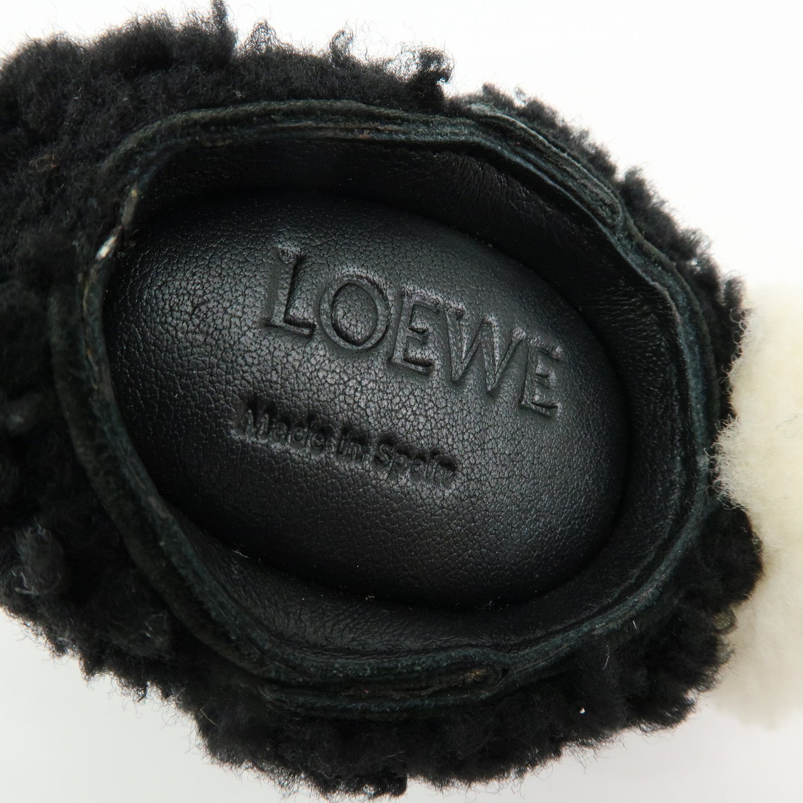 LOEWE Leather Rabbit Coin Case Coin Purse Black White