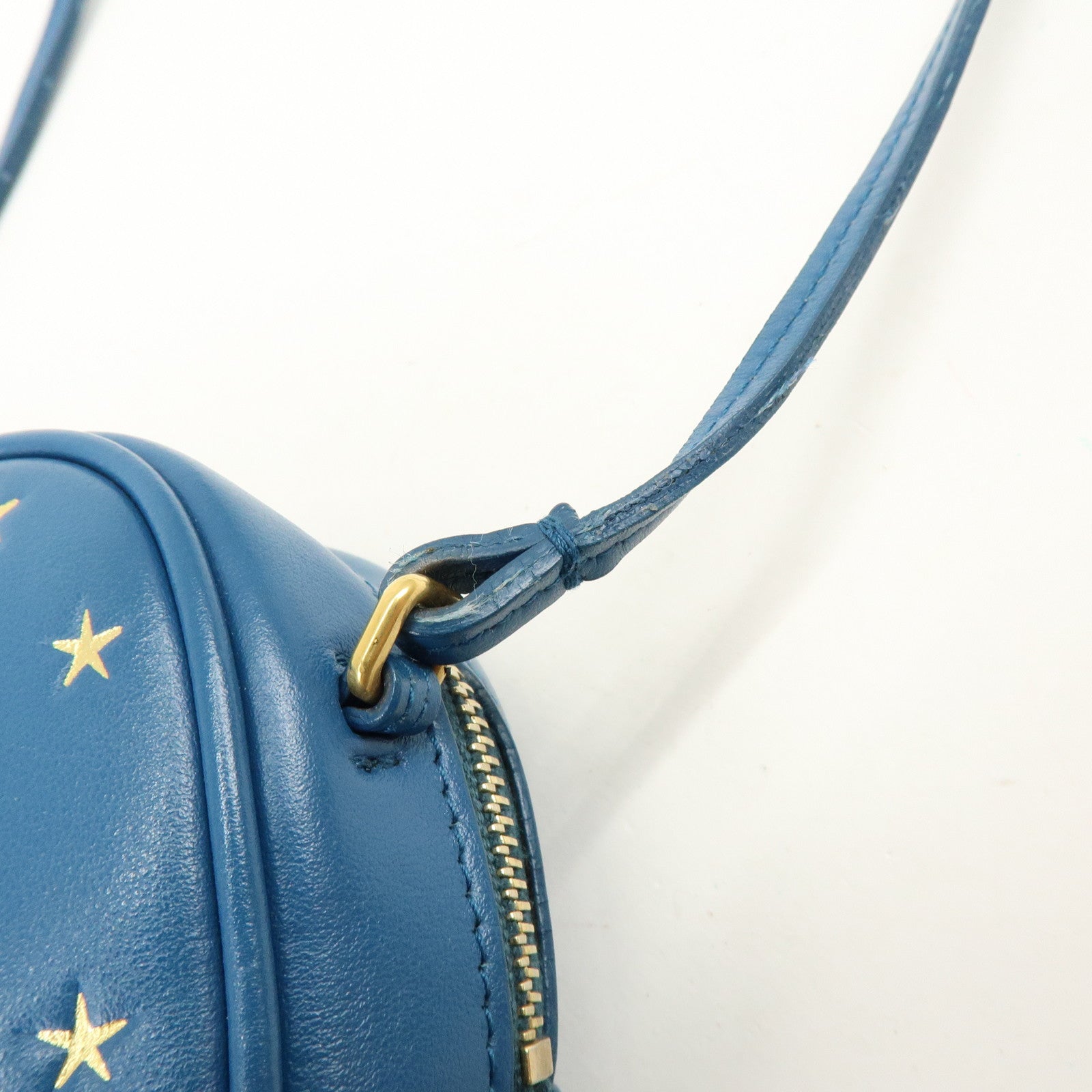 SAINT LAURENT PARIS Leather Shoulder Bag Crossbody Bag Blue