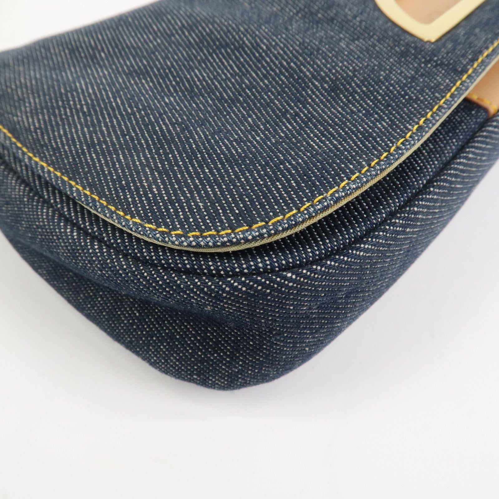 Christian Dior Malice Pearl Denim Leather Hand Bag Shoulder Bag