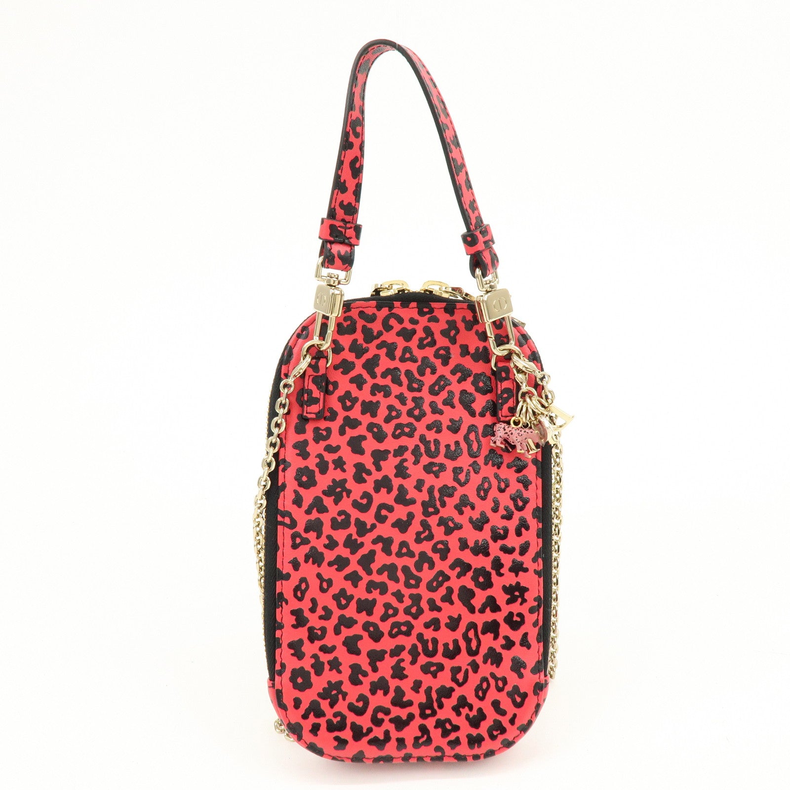 Christian Dior Lady Dior Call’in Dior Leather Phone Holder Pink