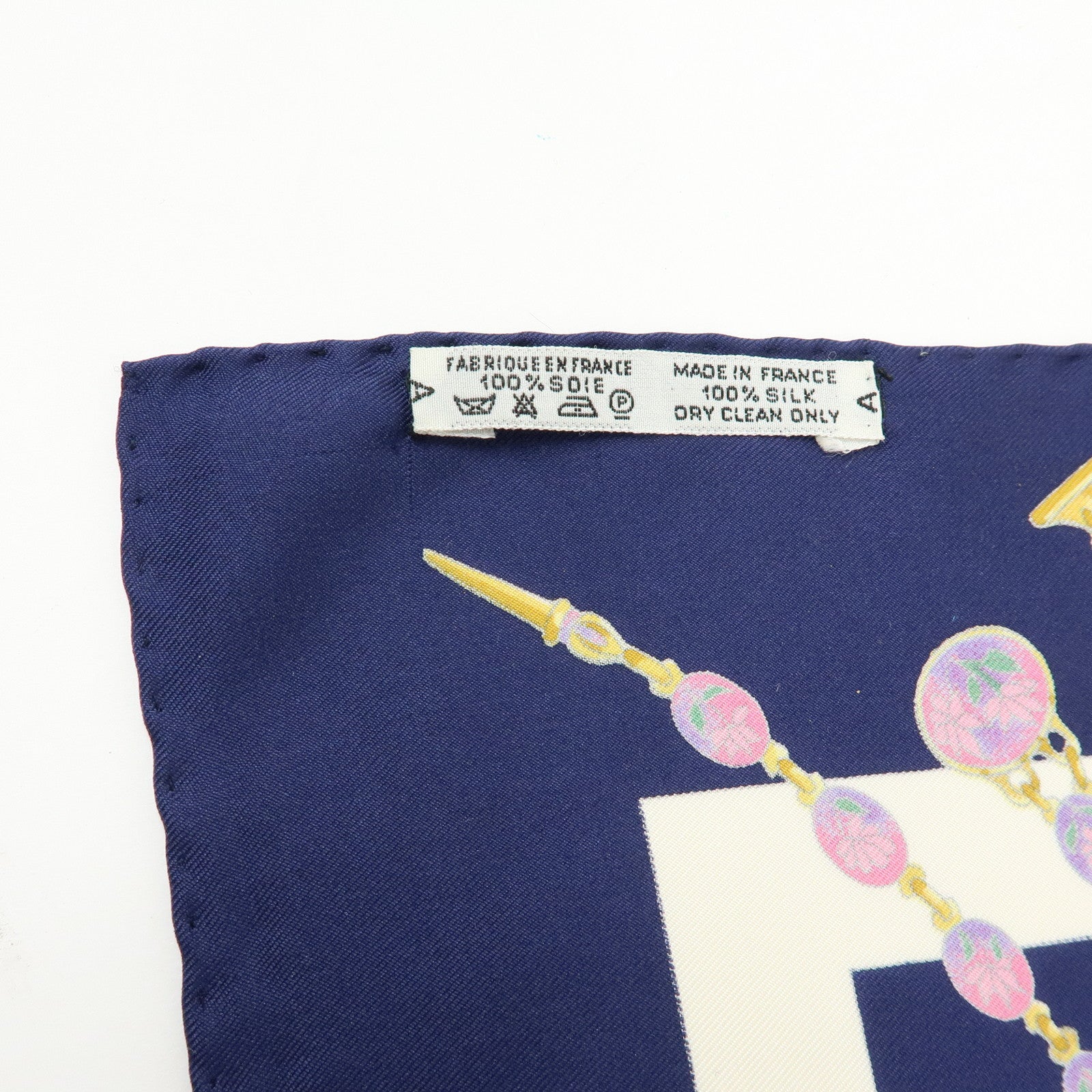 HERMES Carre90 Silk100% Scarf Parmi Les Fleurs Je Compte Les Heures