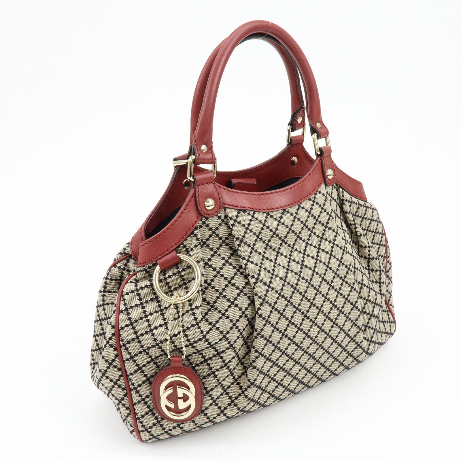 GUCCI Diamante Sukey Interlocking G Tote Bag Hand Bag 211944