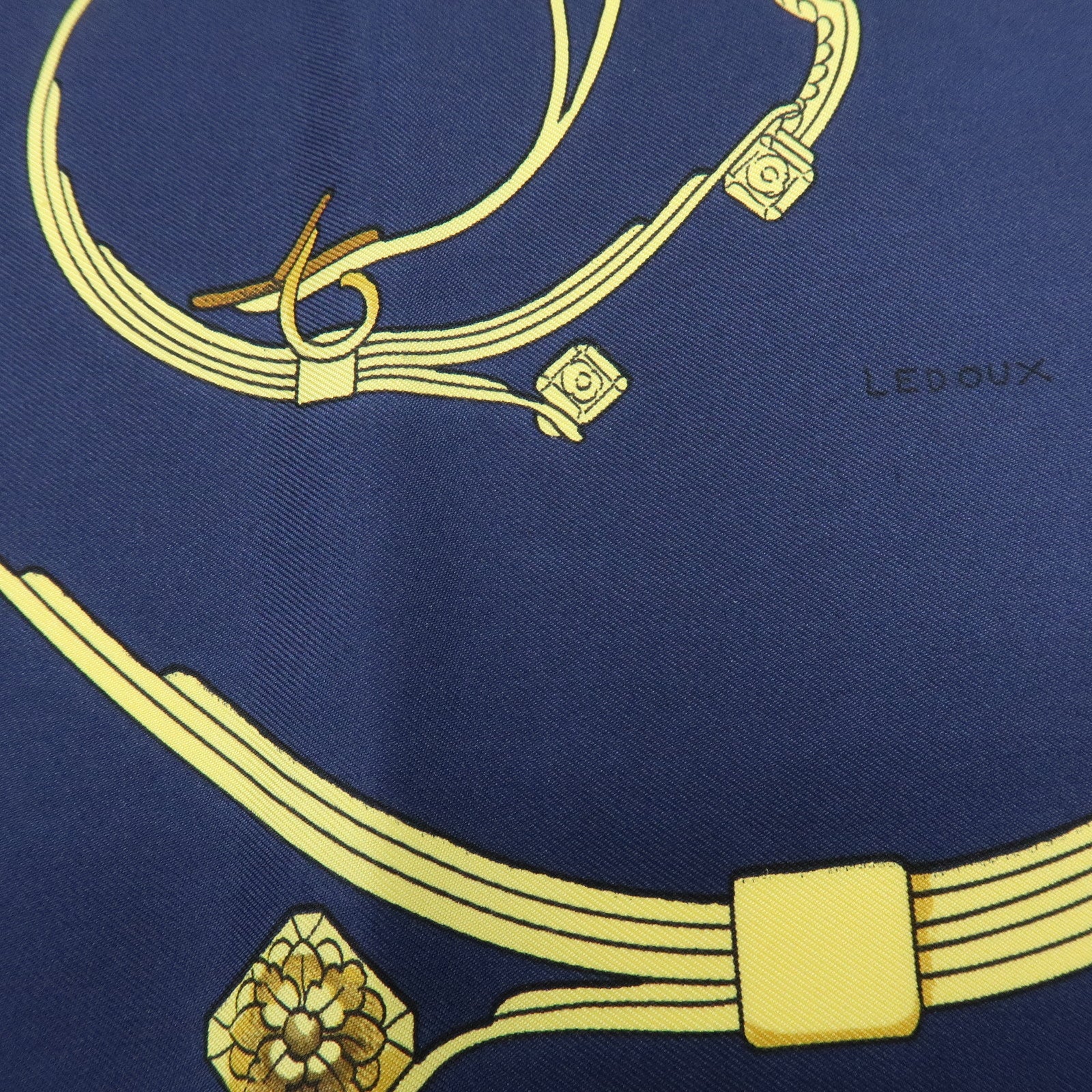 HERMES Carre 90 Silk 100% Scarf SPRINGS Dark Navy